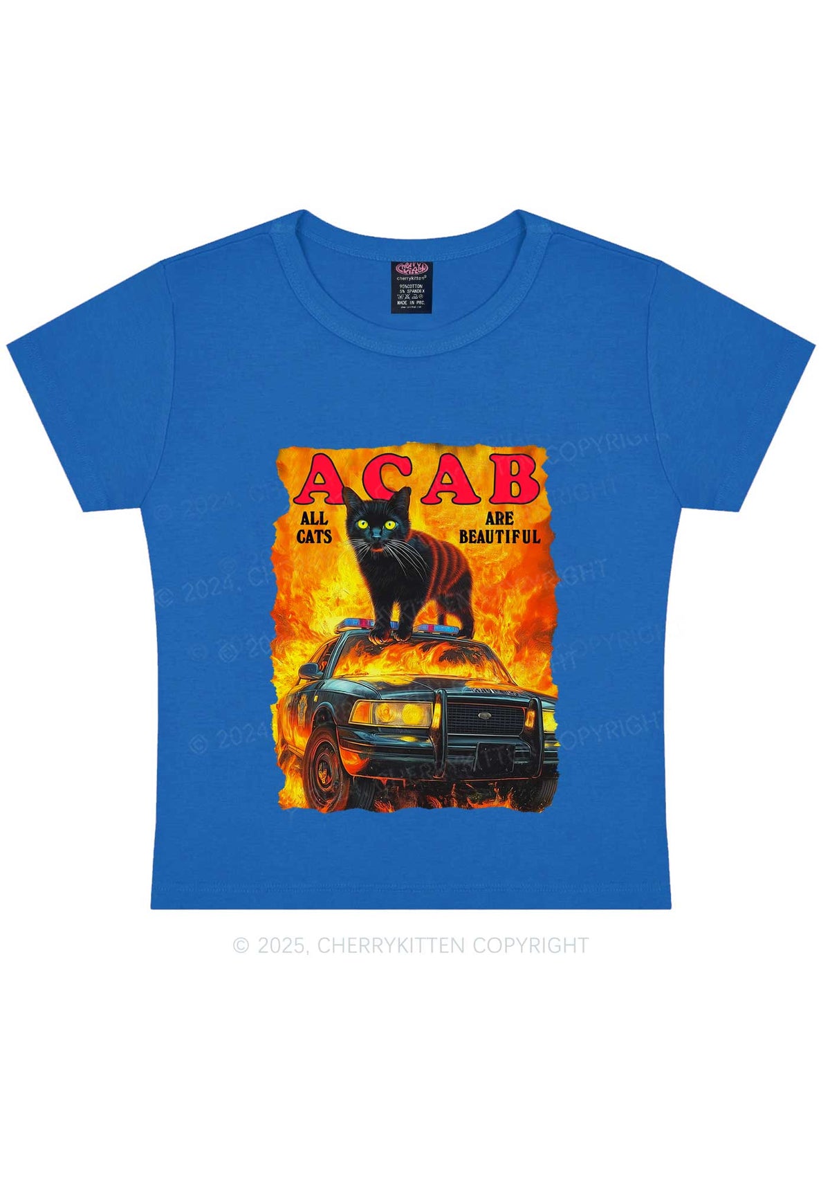 ACAB Beautiful Cats Y2K Baby Tee Cherrykitten