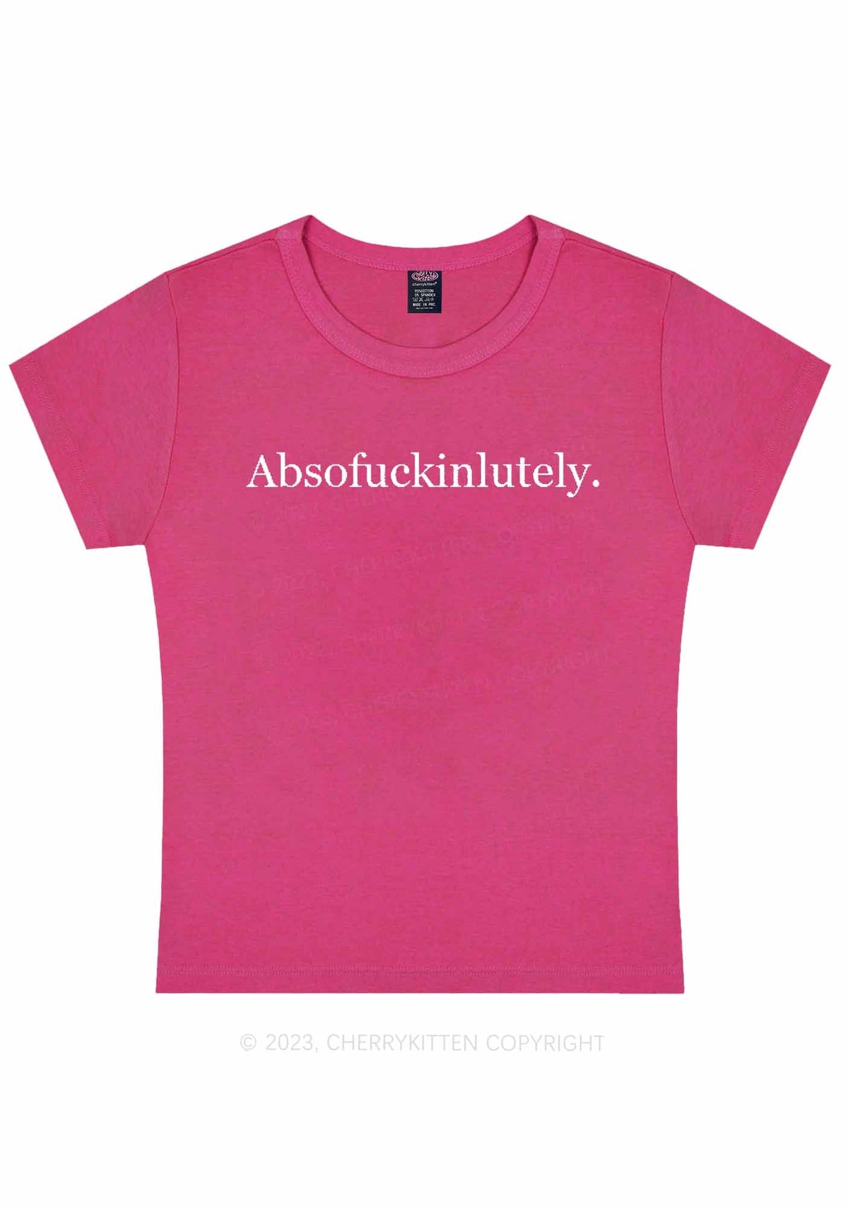 Absofxckinlutely Y2K Baby Tee Cherrykitten