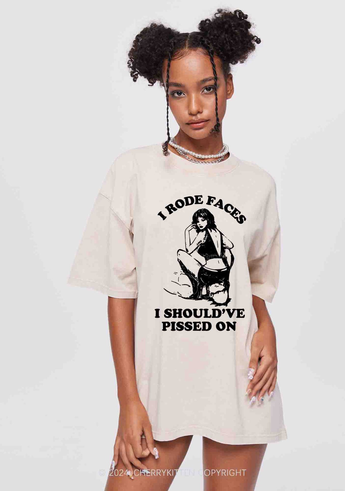 I Rode Faces Y2K Washed Tee Cherrykitten