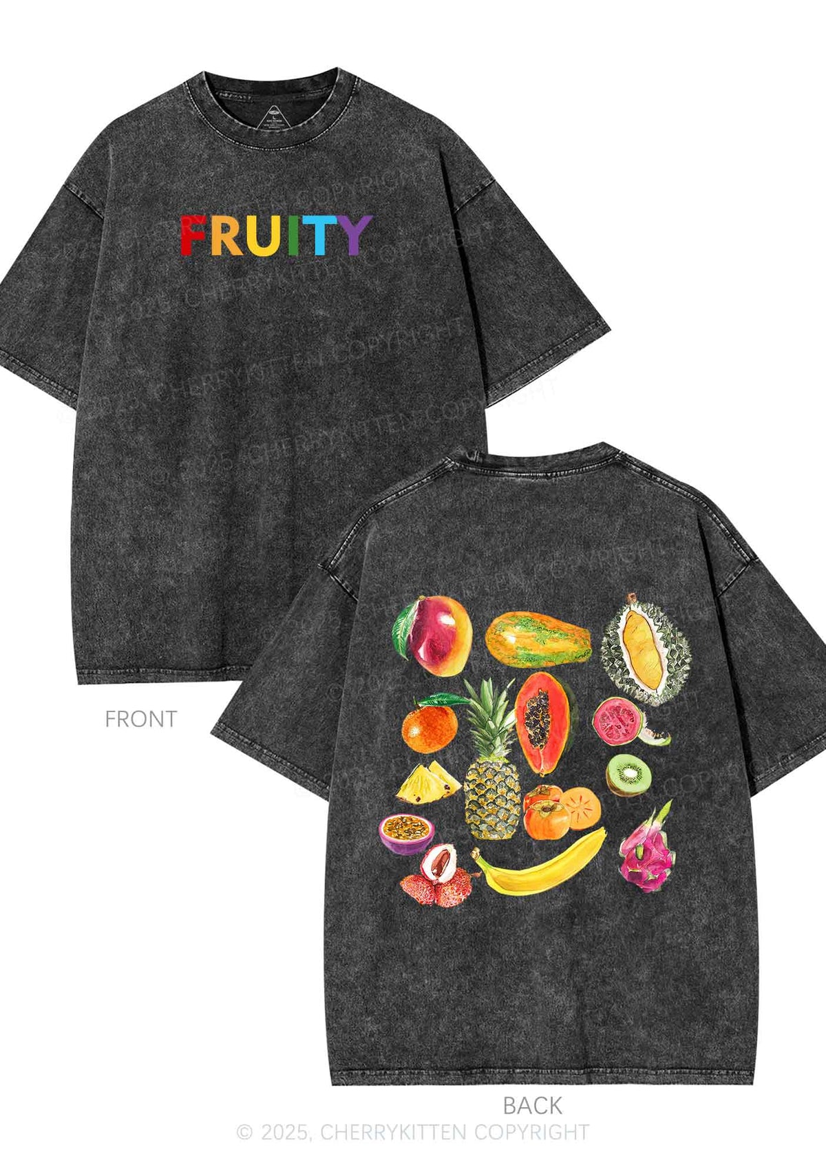 Fruity Two Sides Pride Y2K Shirts Washed Tee Cherrykitten