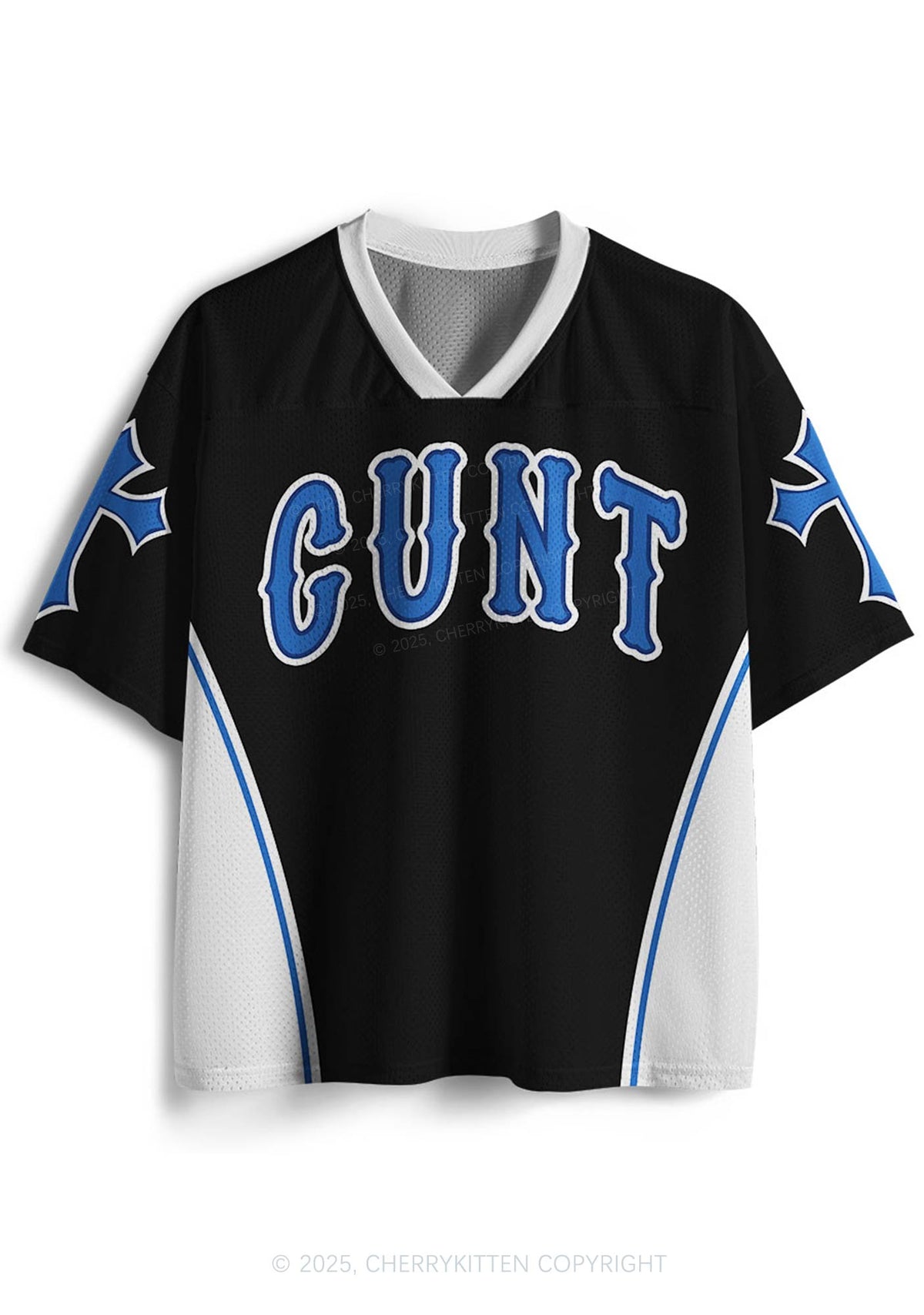 Custom Black Cxxt Y2K Mesh Jersey Shirts Cherrykitten