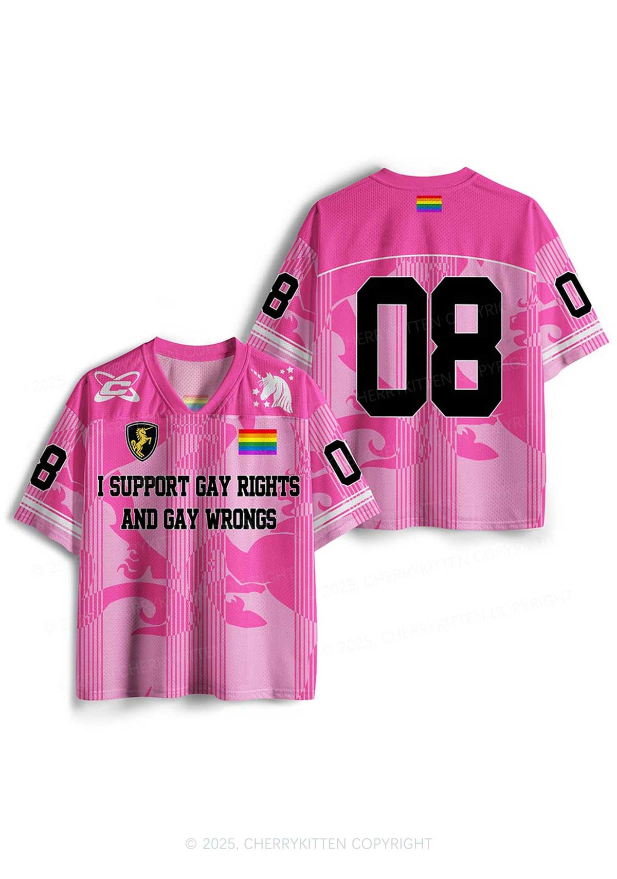 Custom Support Gay Rights Pride Y2K Sport Jersey Shirts Cherrykitten