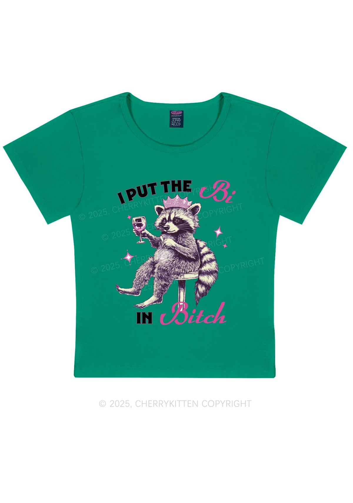 Bi Bxxch Raccoon Pride Y2K Baby Tee Cherrykitten