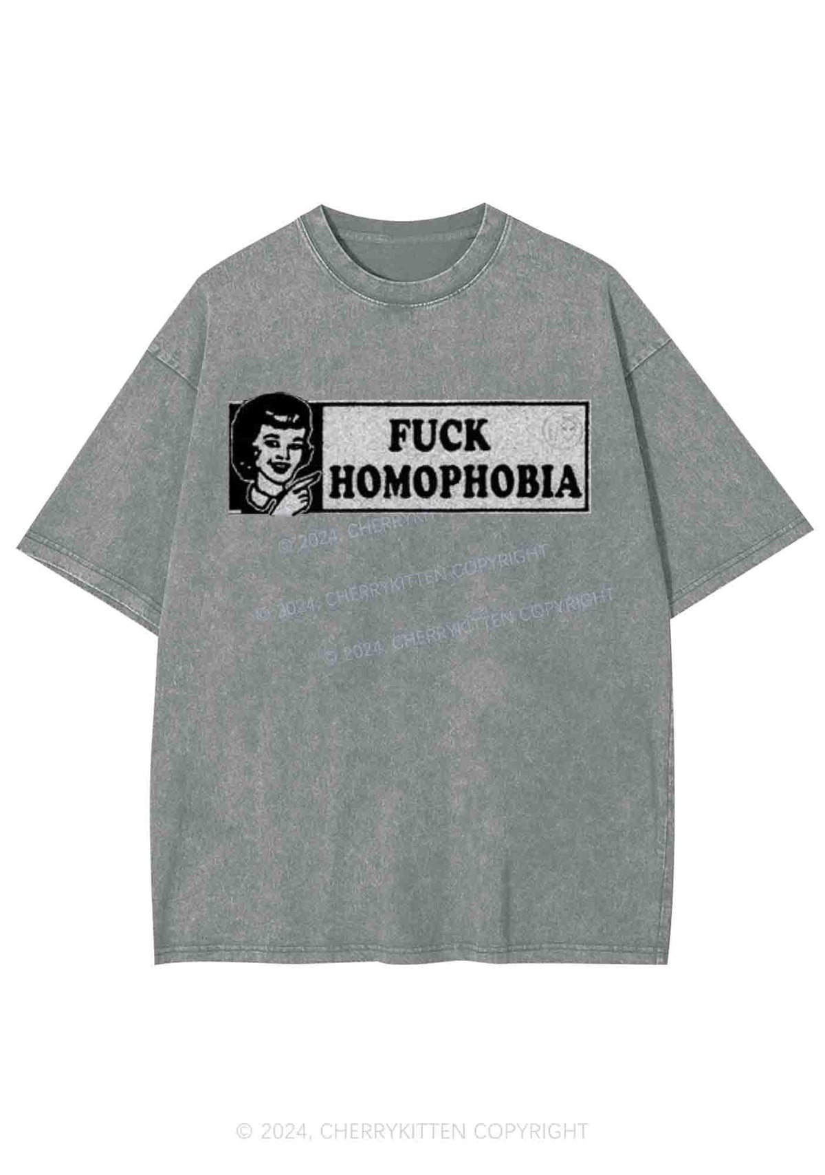 Fxxk Homophobia Y2K Washed Tee Cherrykitten