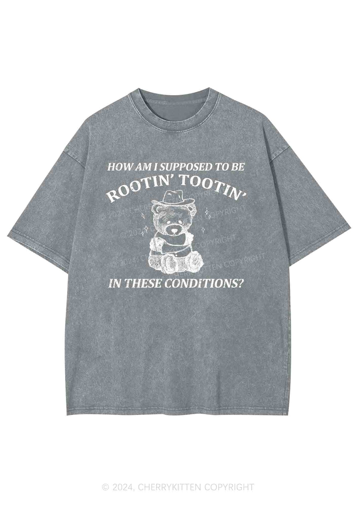 I Supposed To Be Rootin' Tootin' Y2K Washed Tee Cherrykitten
