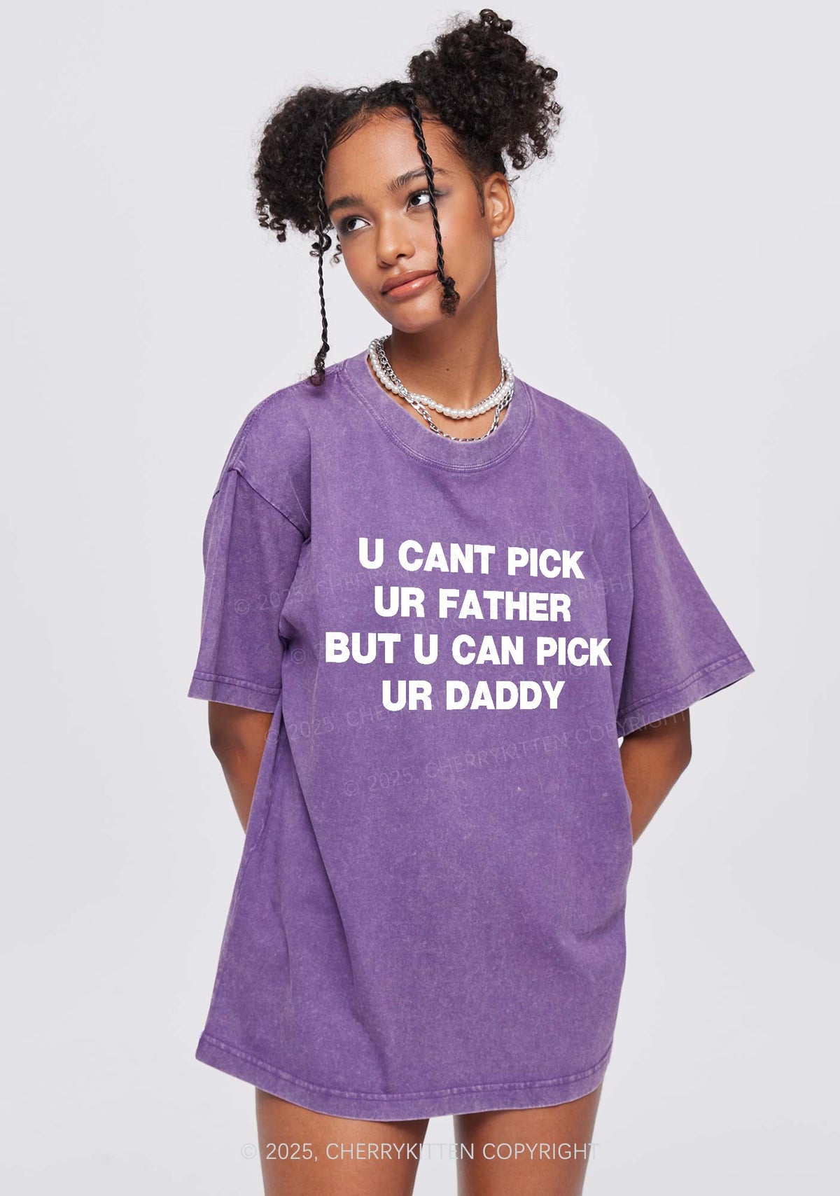 U Can Pick Ur Daddy Y2K Shirts Washed Tee Cherrykitten