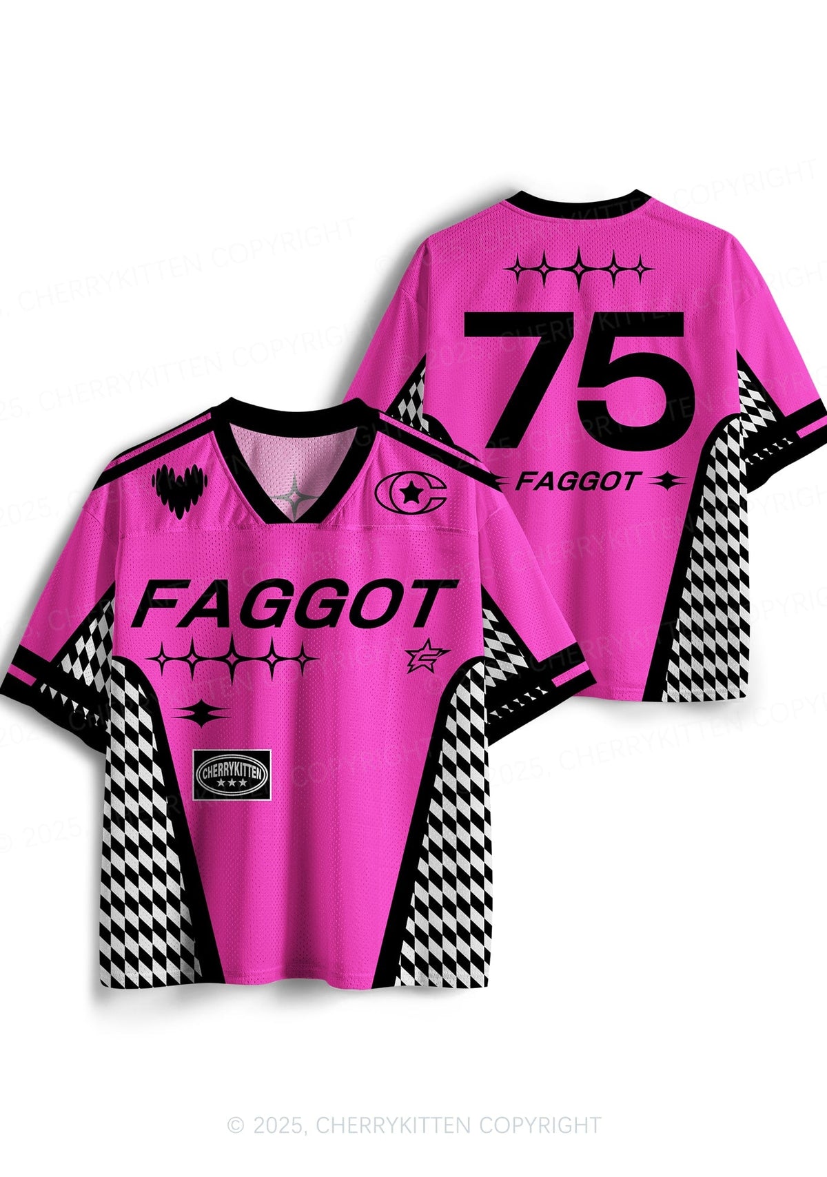Custom Hot Pink Faggot Pride Y2K Sport Jersey Shirts Cherrykitten
