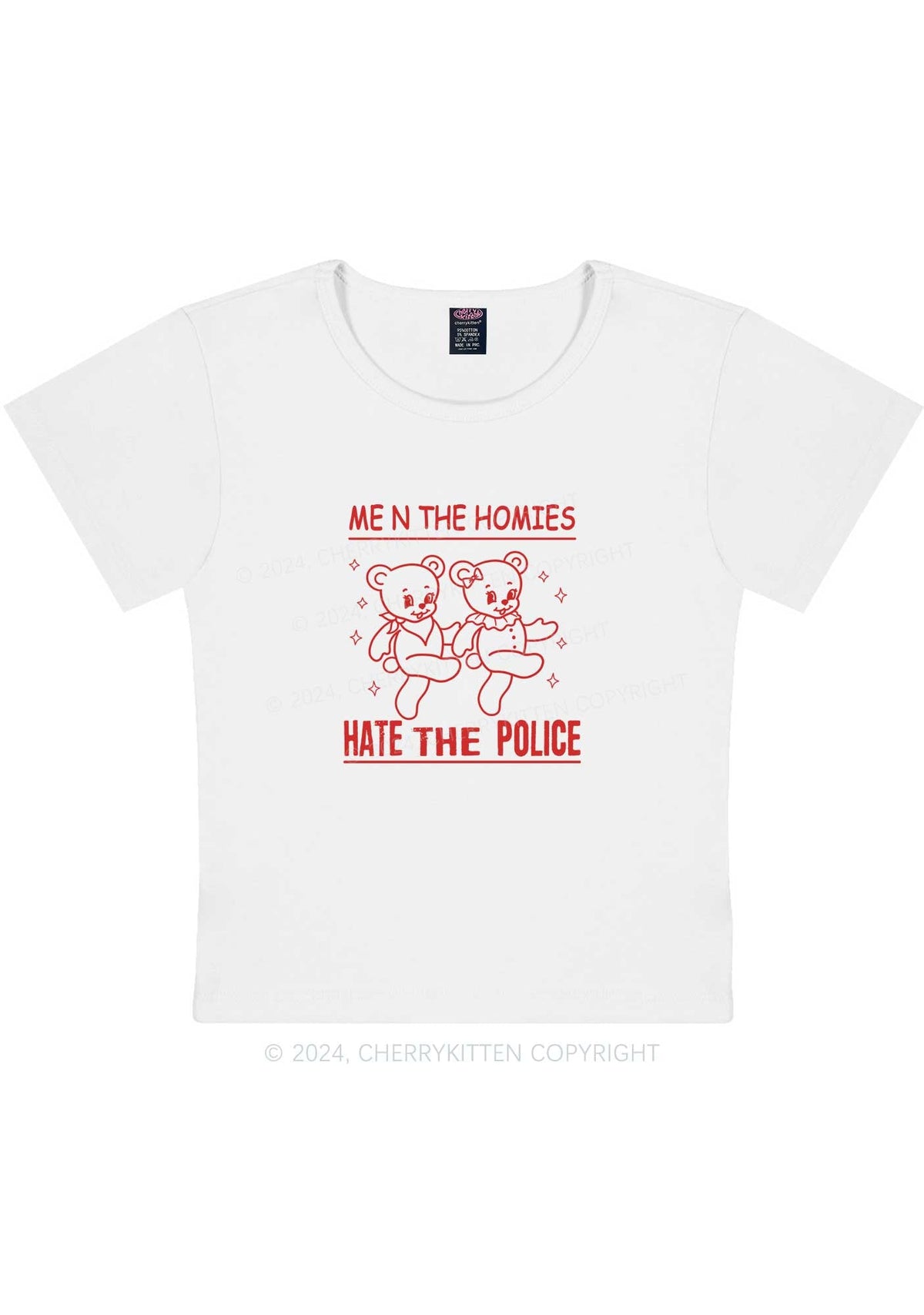Hate The Police Y2K Baby Tee Cherrykitten