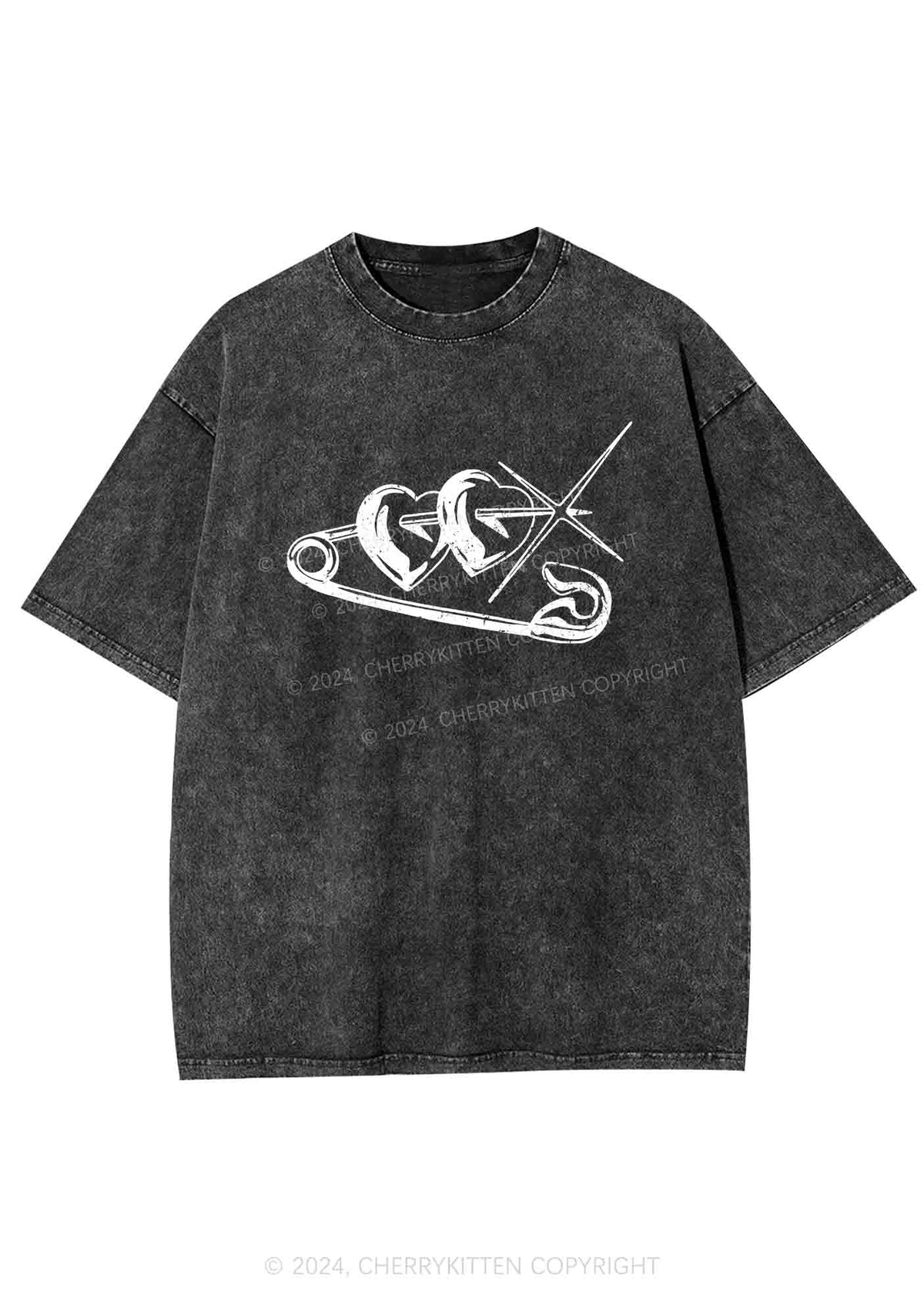 Love Pin Y2K Washed Tee Cherrykitten