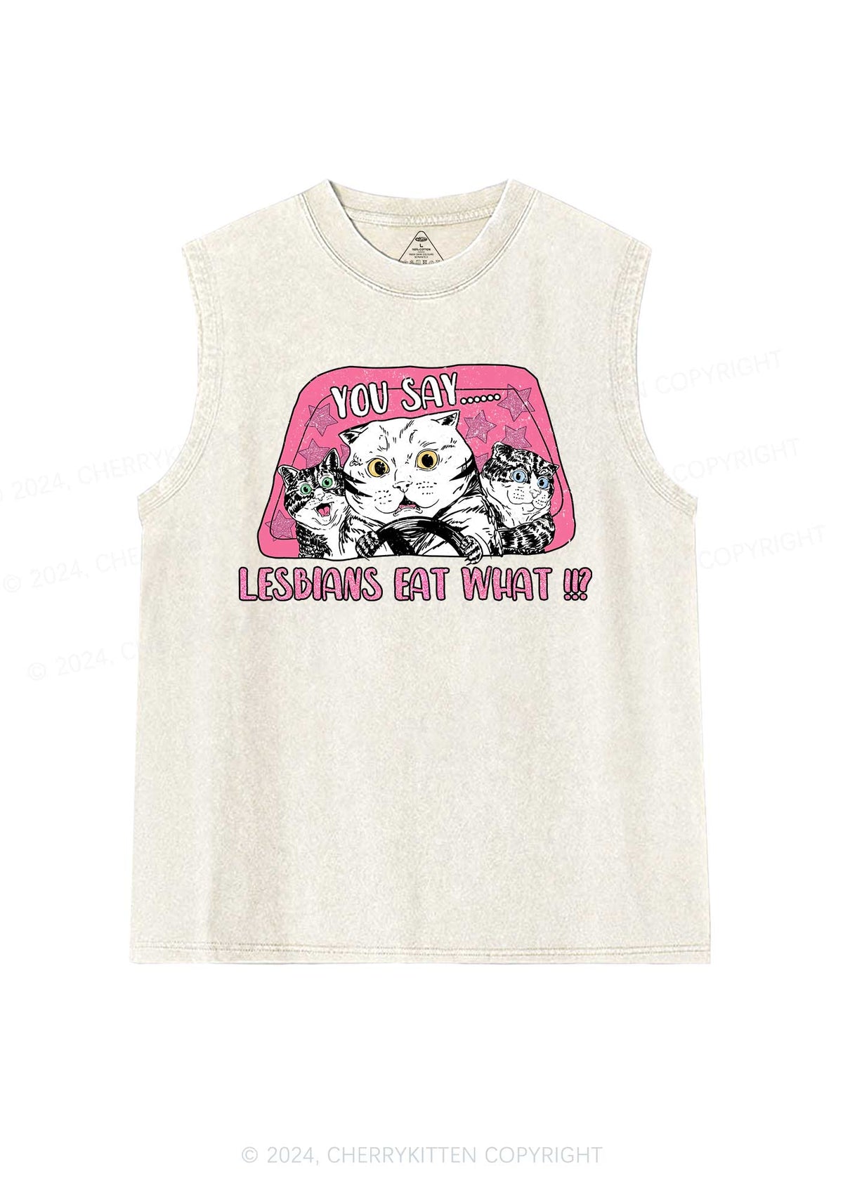 You Say Lesbians Eat Y2K Washed Tank Cherrykitten