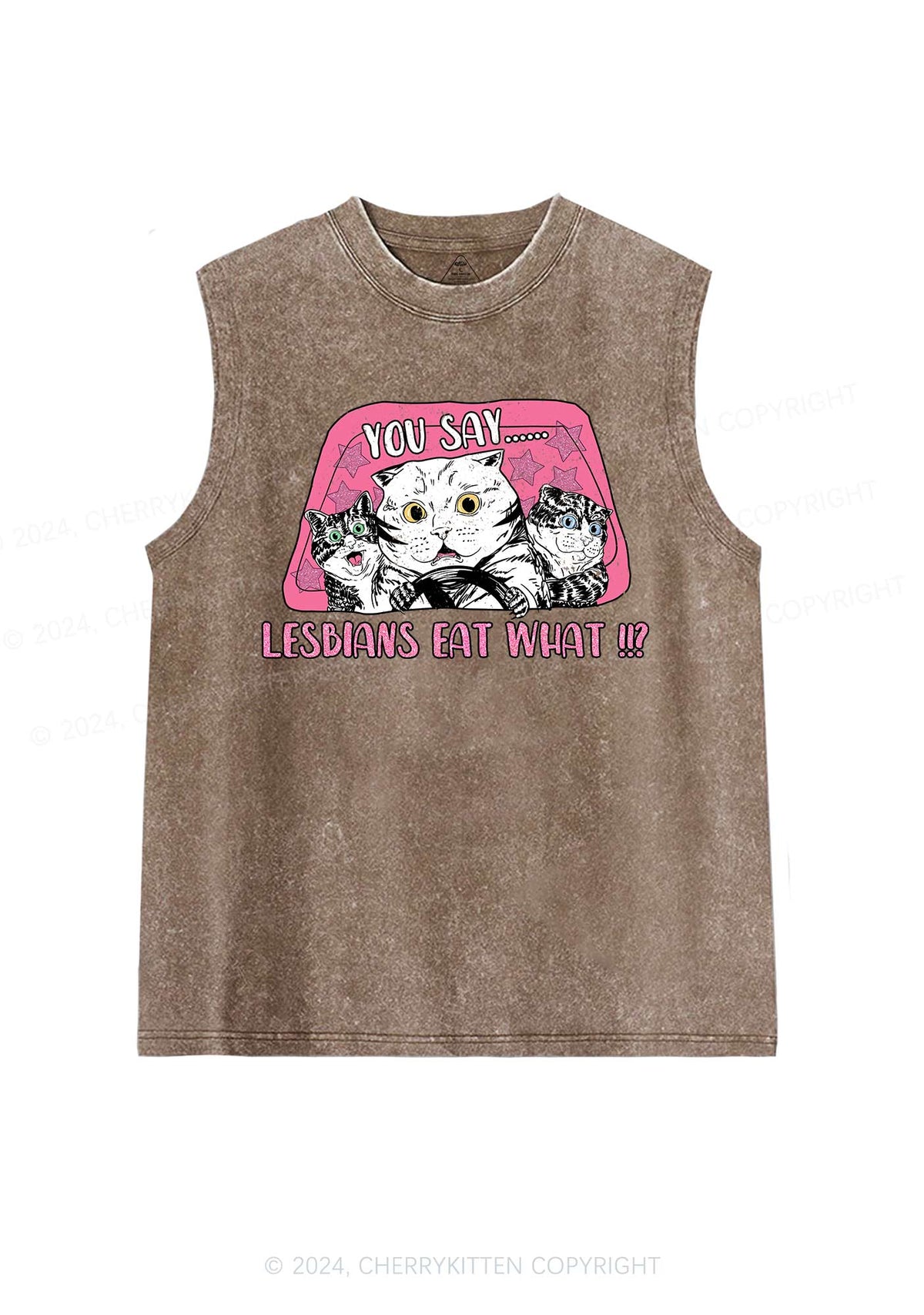 You Say Lesbians Eat Y2K Washed Tank Cherrykitten