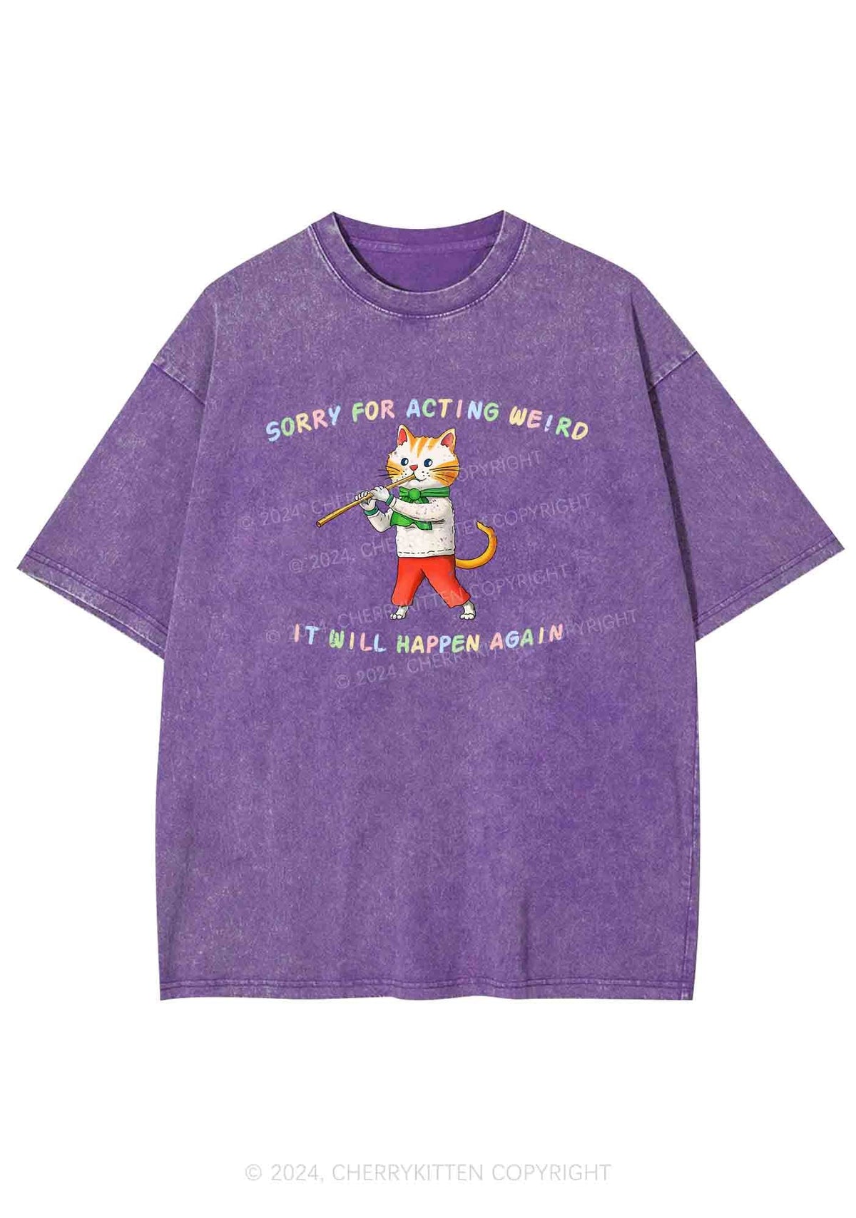 Sorry For Acting Weird Y2K Washed Tee Cherrykitten