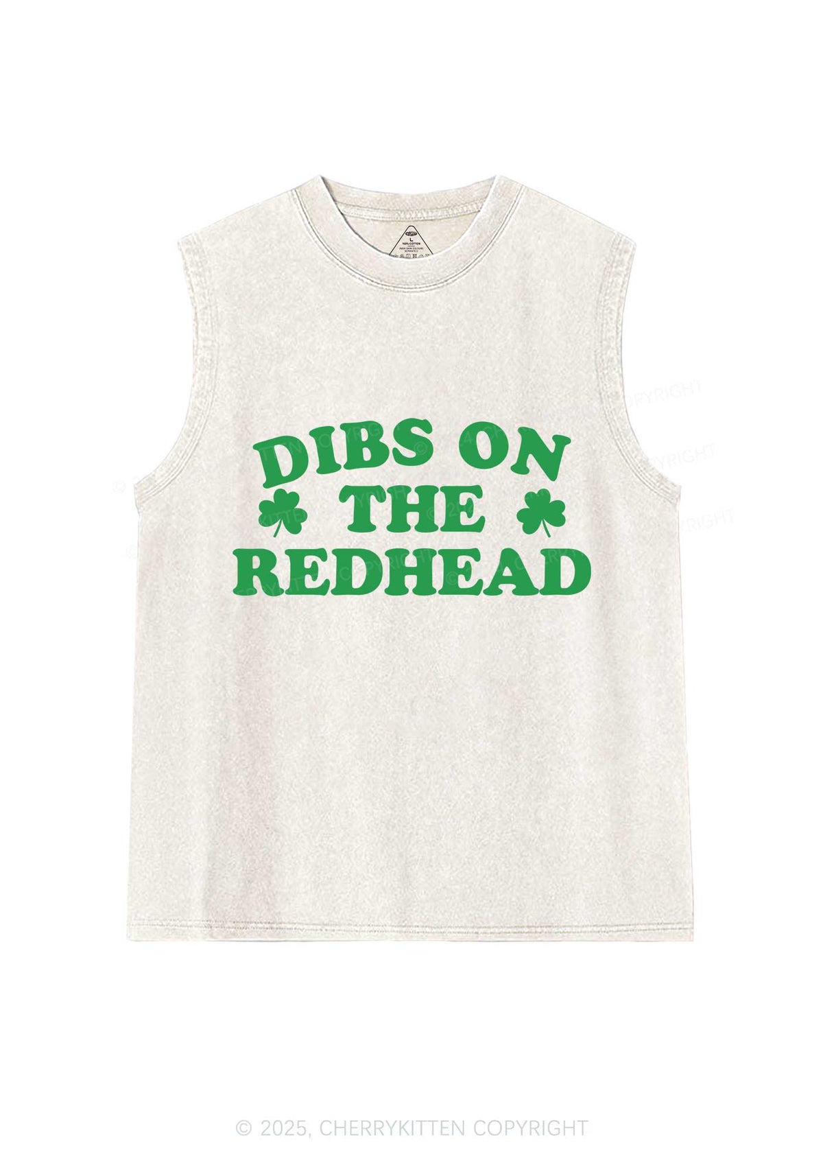 Dibs On The Redhead St Patricks Y2K Washed Tank Cherrykitten