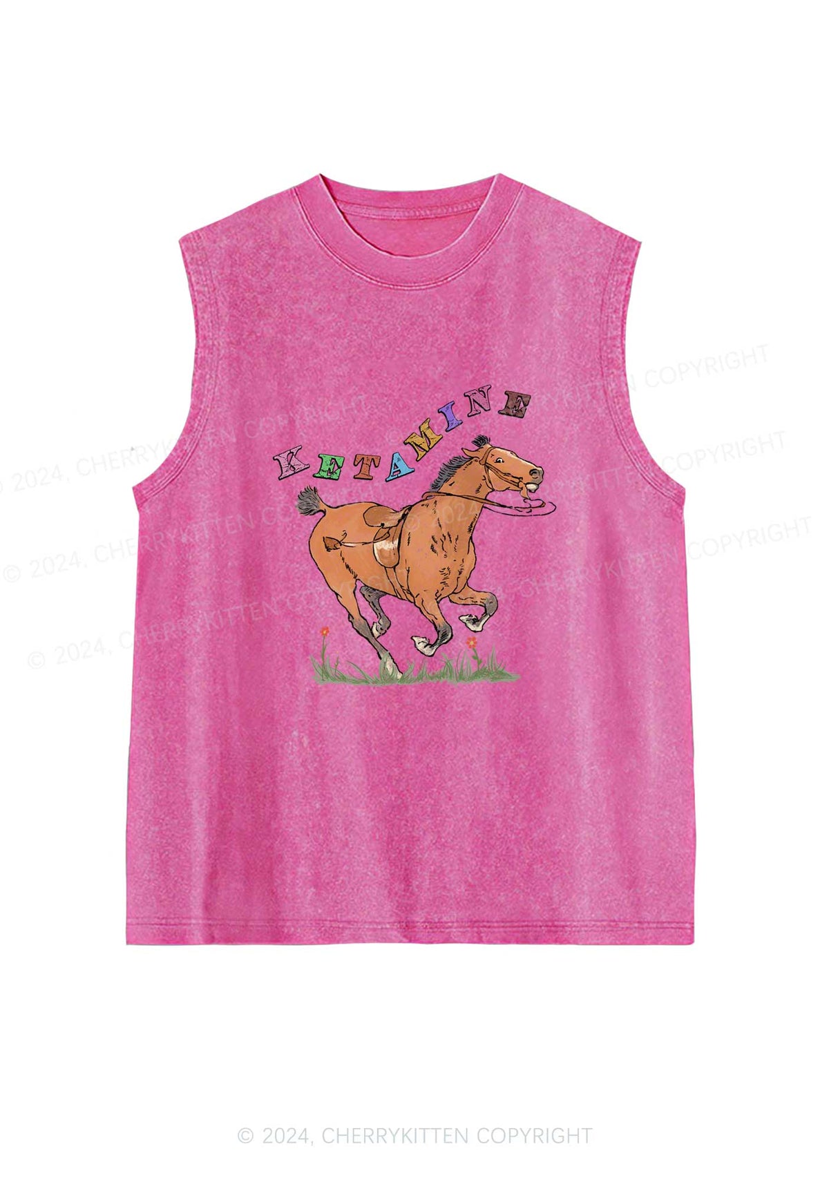 Orange Pony Y2K Washed Tank Cherrykitten