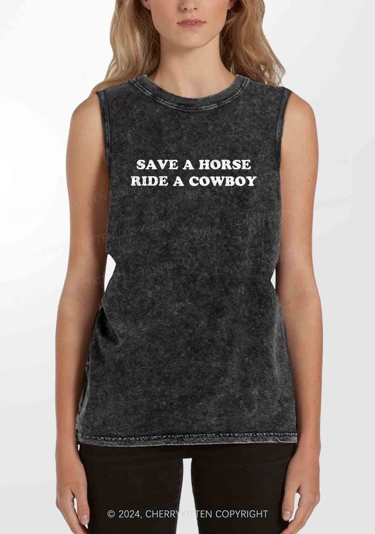 Save A Horse Y2K Washed Tank Cherrykitten