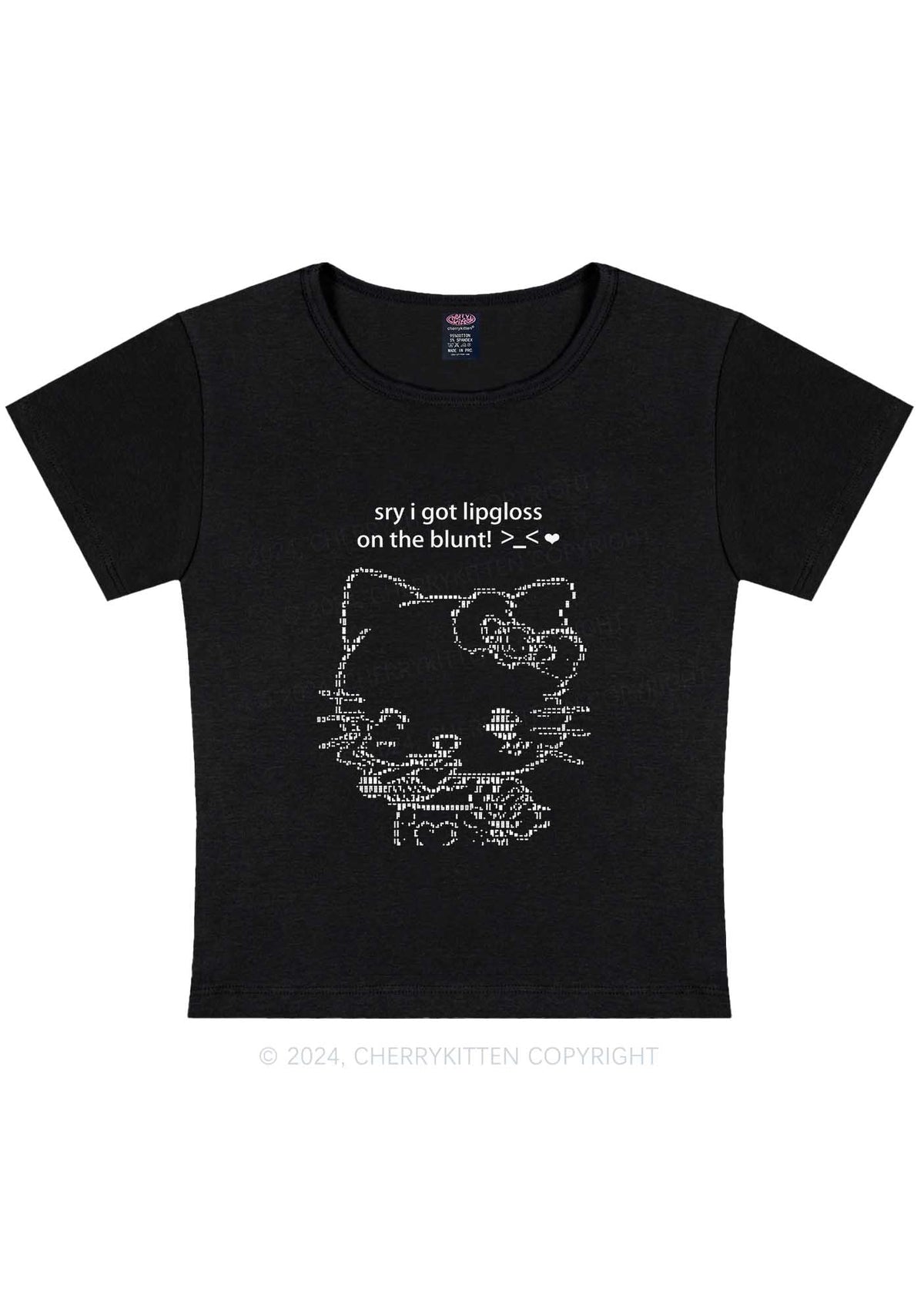 Curvy Sorry About Lipgloss Y2K Baby Tee Cherrykitten