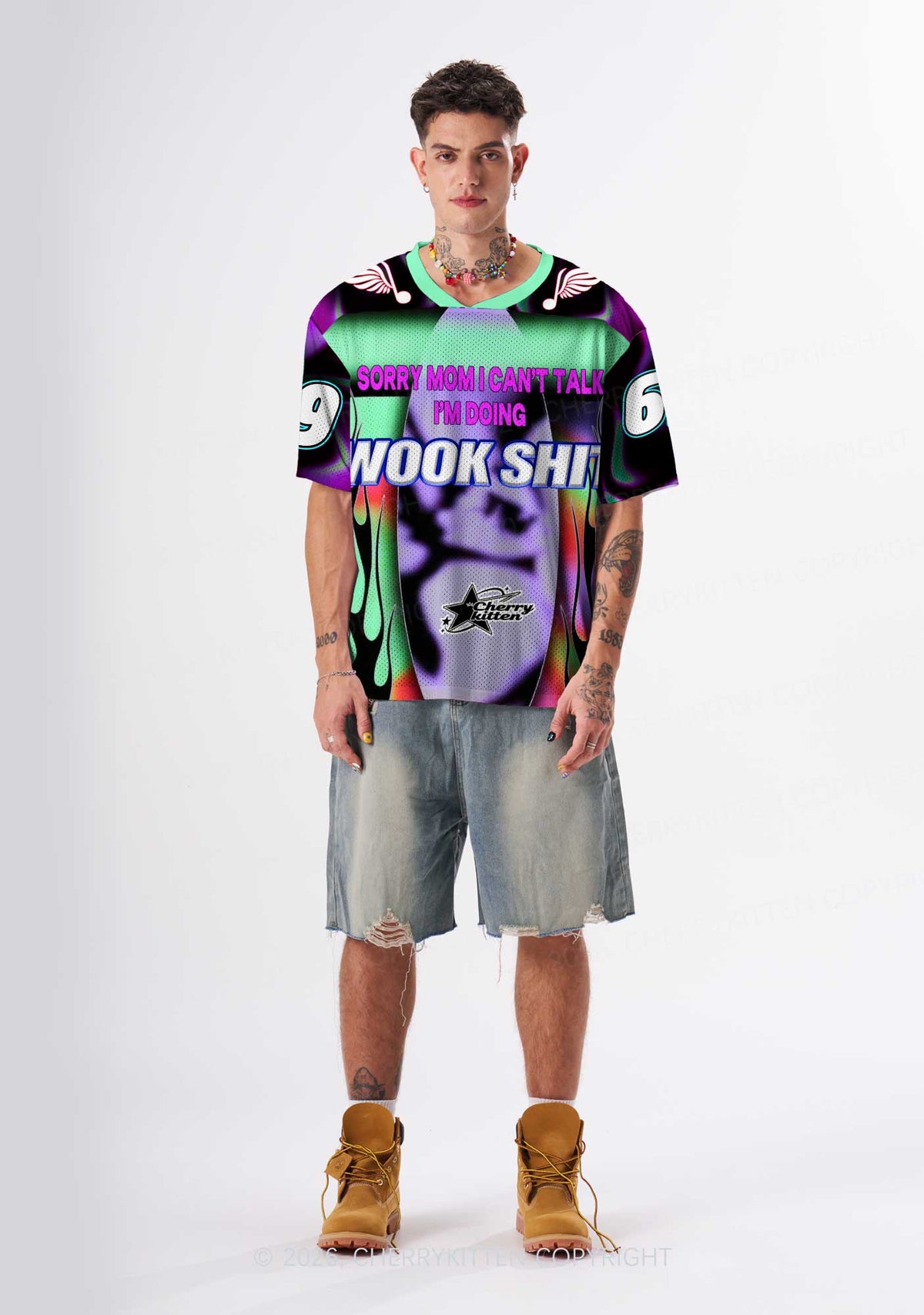 Im Doing Wook Shxt Y2K Sport Jersey Shirts Cherrykitten