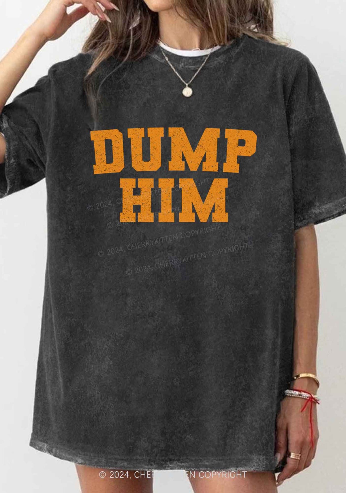 Dump Him Y2K Washed Tee Cherrykitten