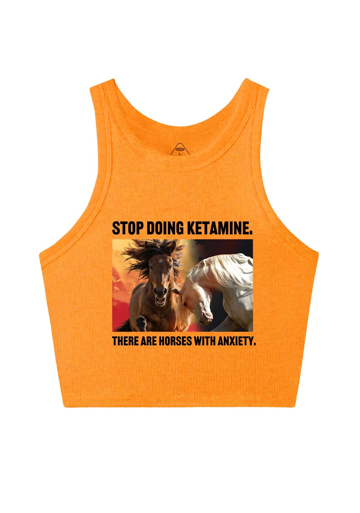 There Are Horses With Anxiety Y2K Crop Tank Top Cherrykitten