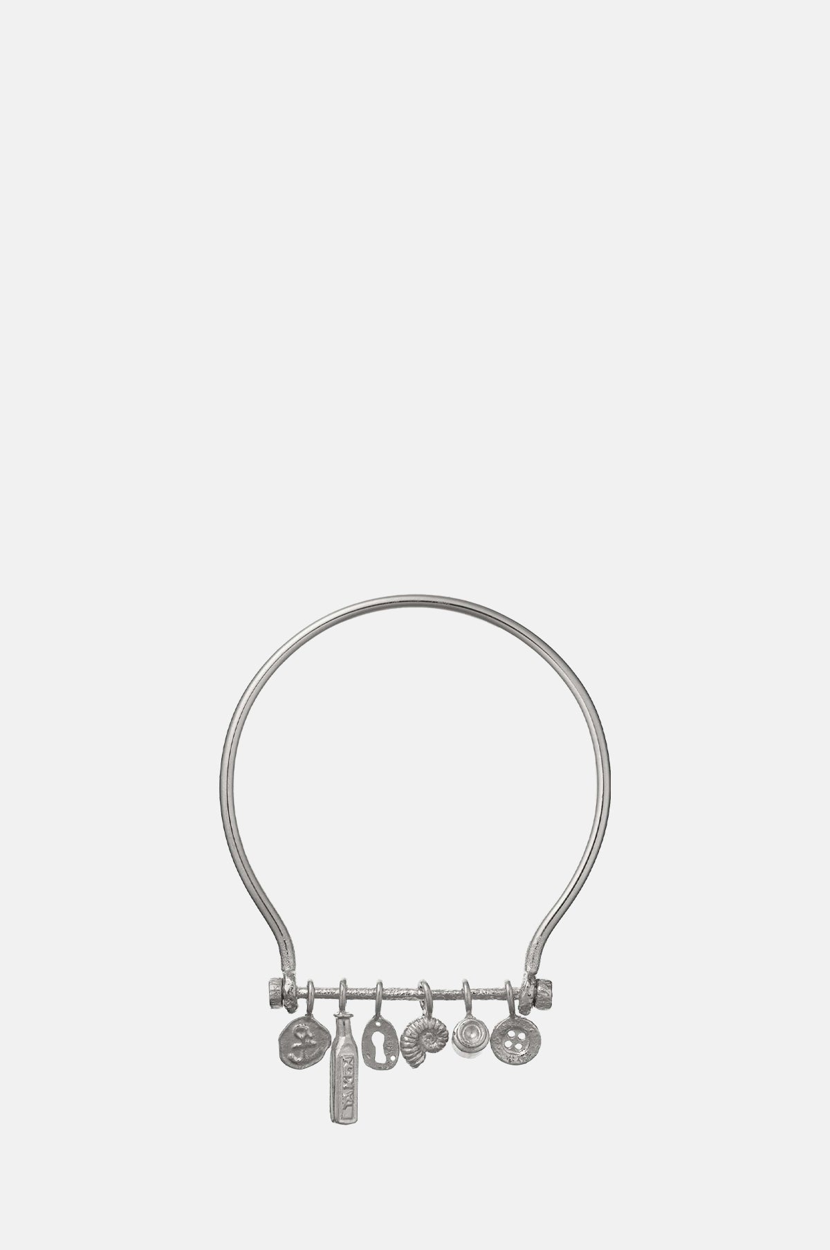 Boatyard Bangle with Mudlark Charms Silver