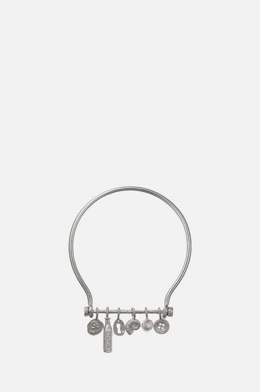 Boatyard Bangle with Mudlark Charms Silver