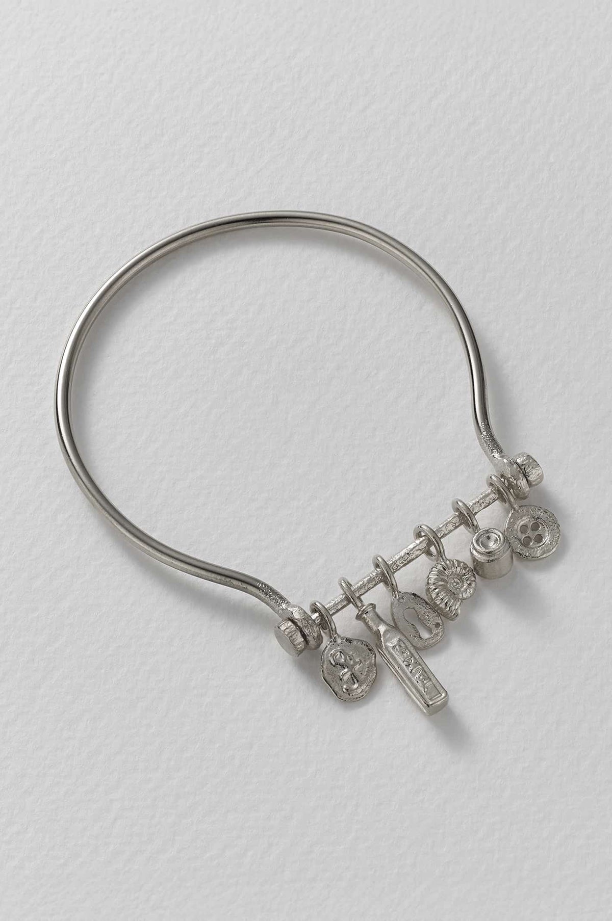 Boatyard Bangle with Mudlark Charms Silver
