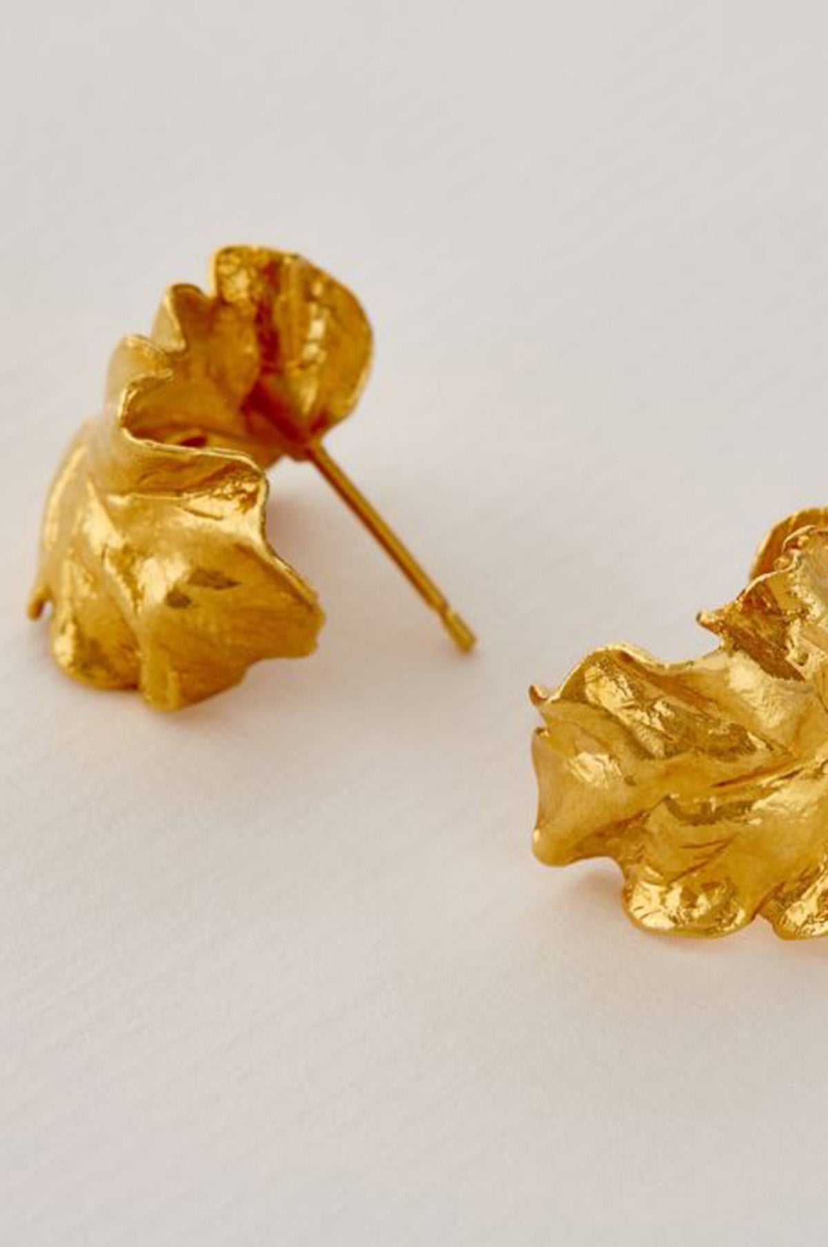 Chard Leafy Hoop Earrings Gold