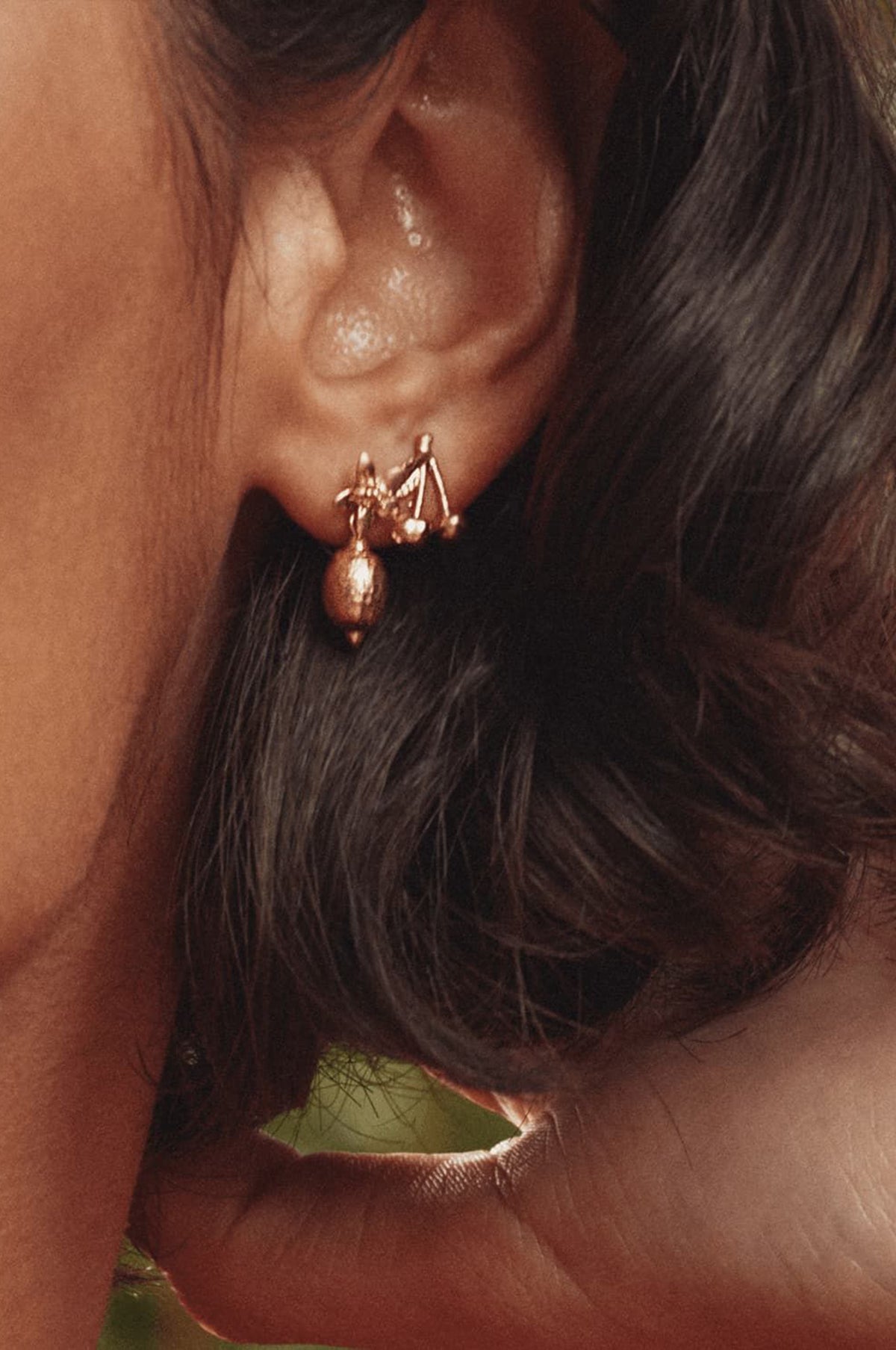 Cherry Single Stud Earring Gold