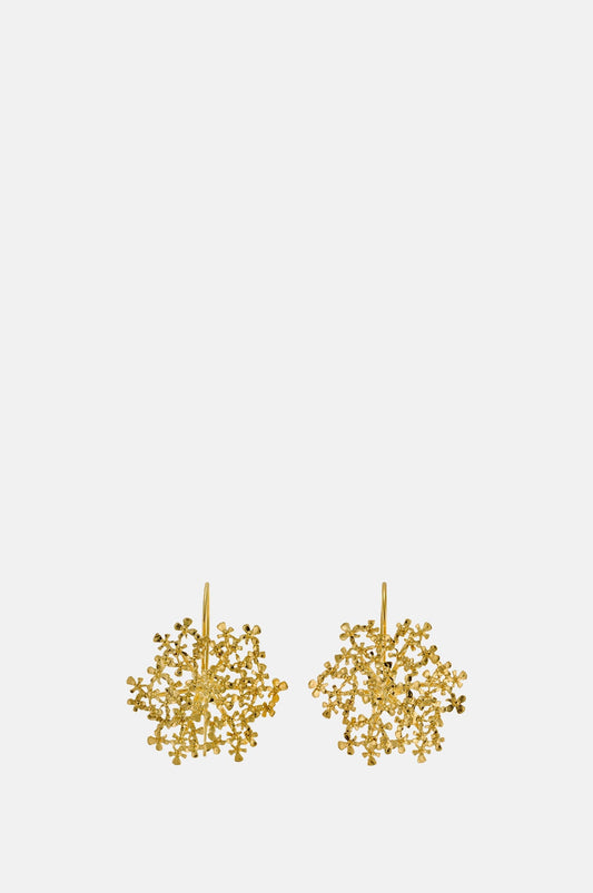 Cow Parsley Bloom Hook Earring Gold