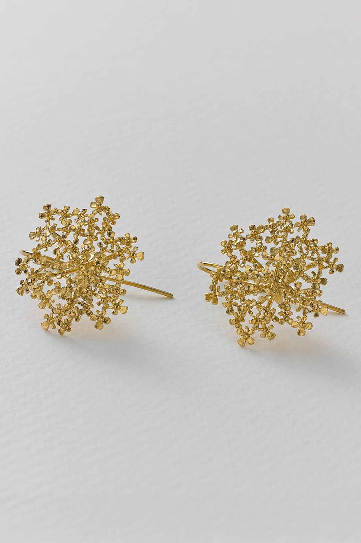 Cow Parsley Bloom Hook Earring Gold