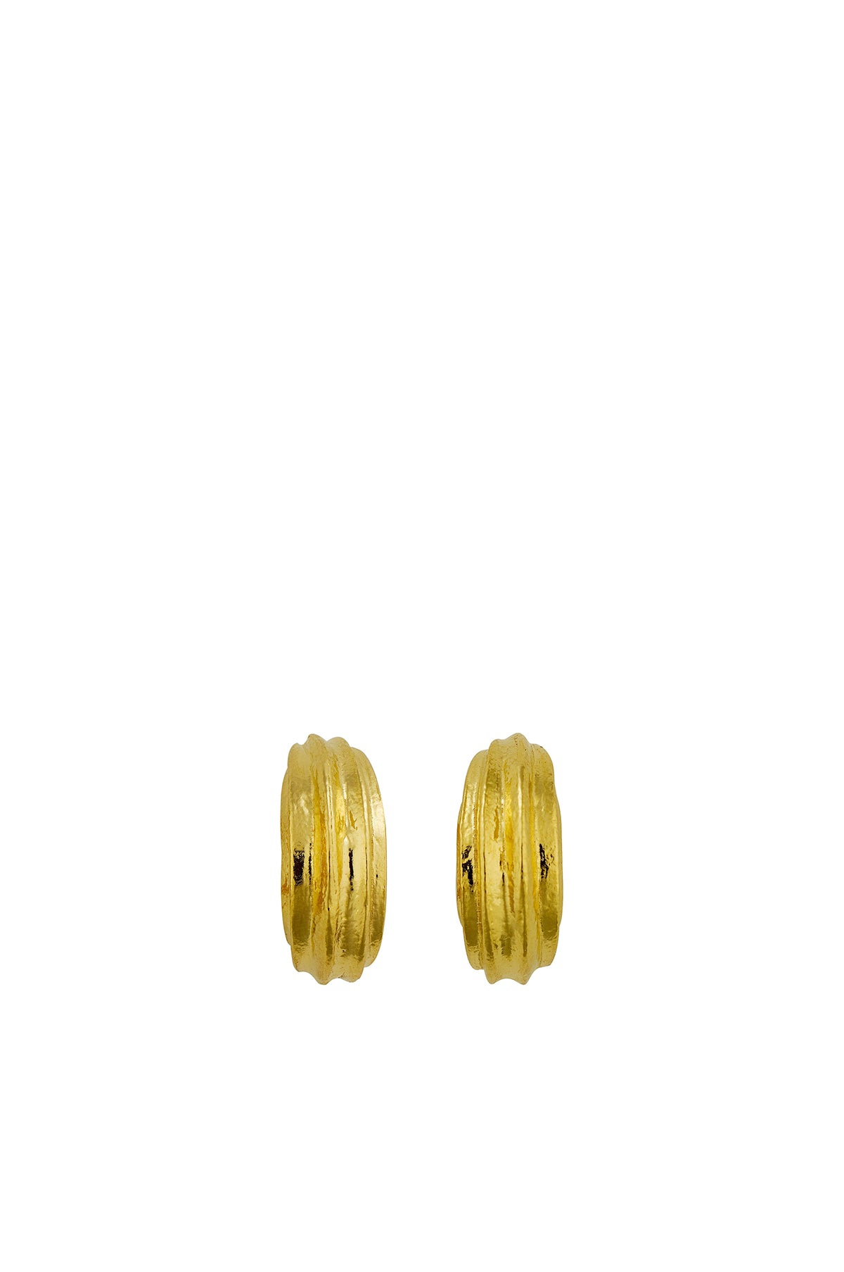 Kissing Seed Huggie Hoop Earrings Gold Plate