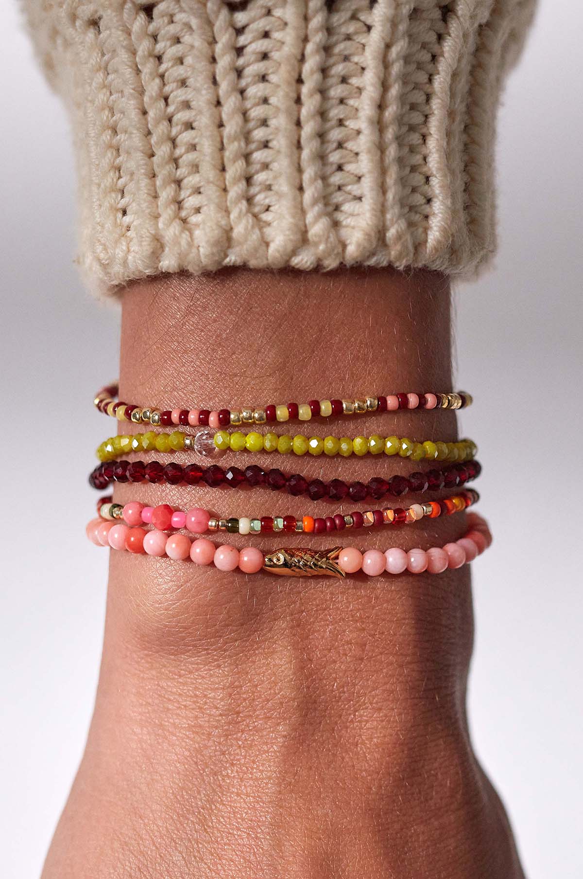 Deep Burgundy Tan Line Bracelet