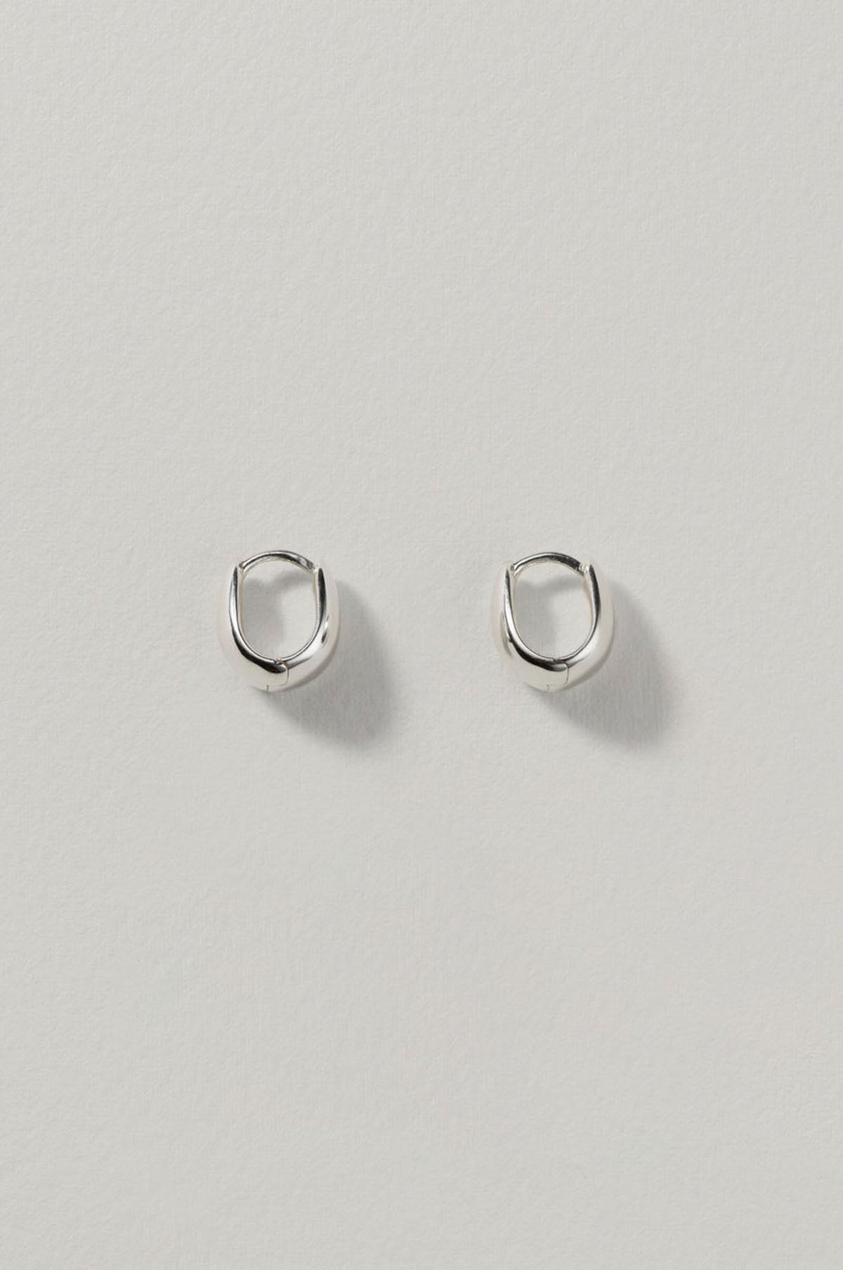 Petite Gentle Slope Hoops Silver