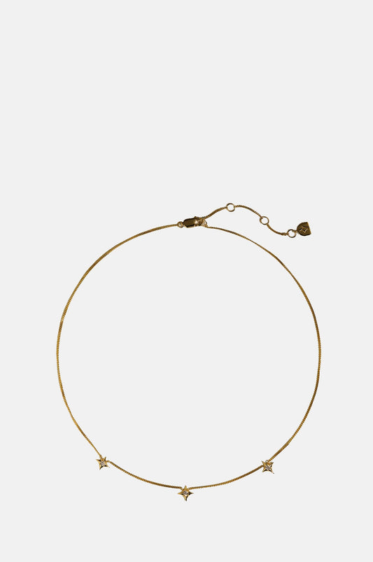 Cosmic Star Charm Necklace in Gold