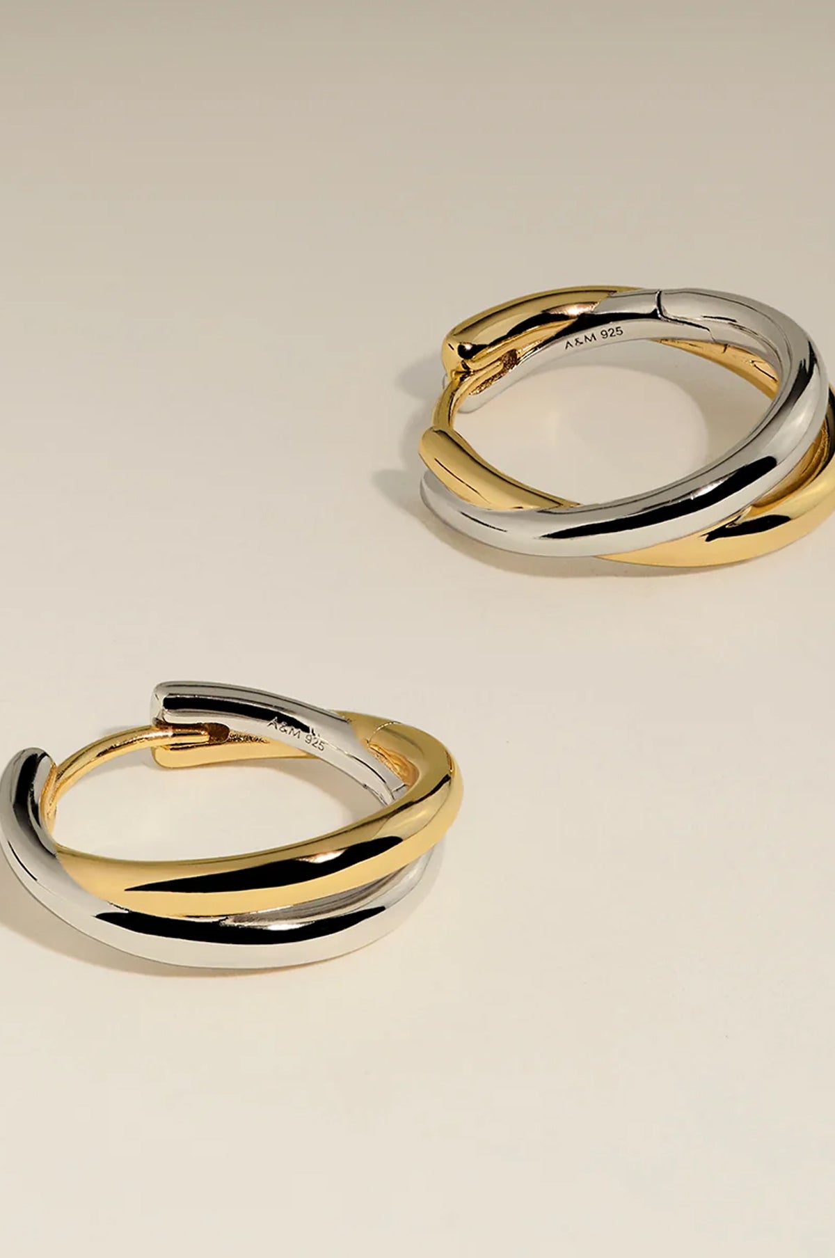 Crossover Illusion Hoops in Mixed Metal