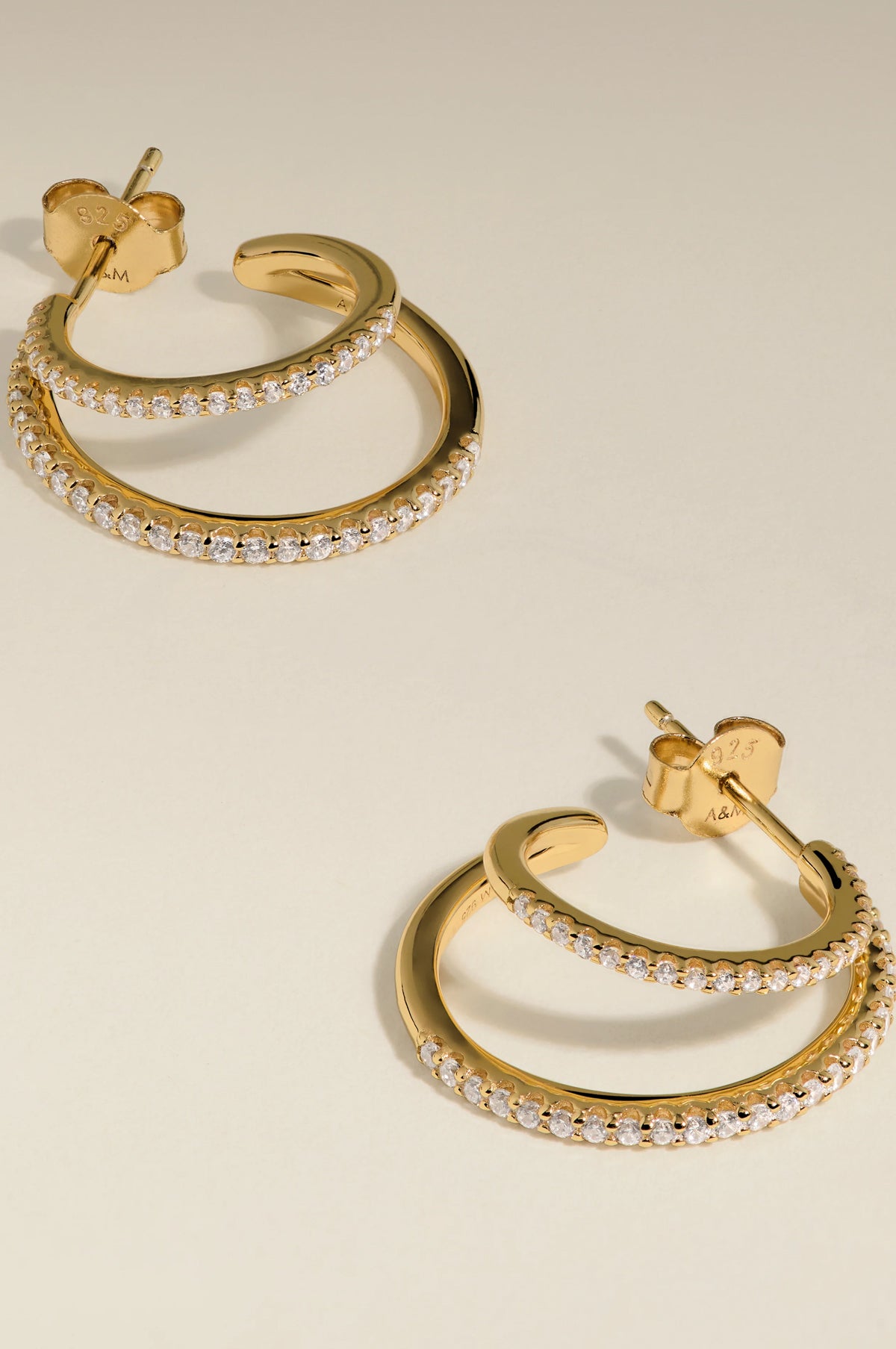 Illusion Crystal Hoops in Gold