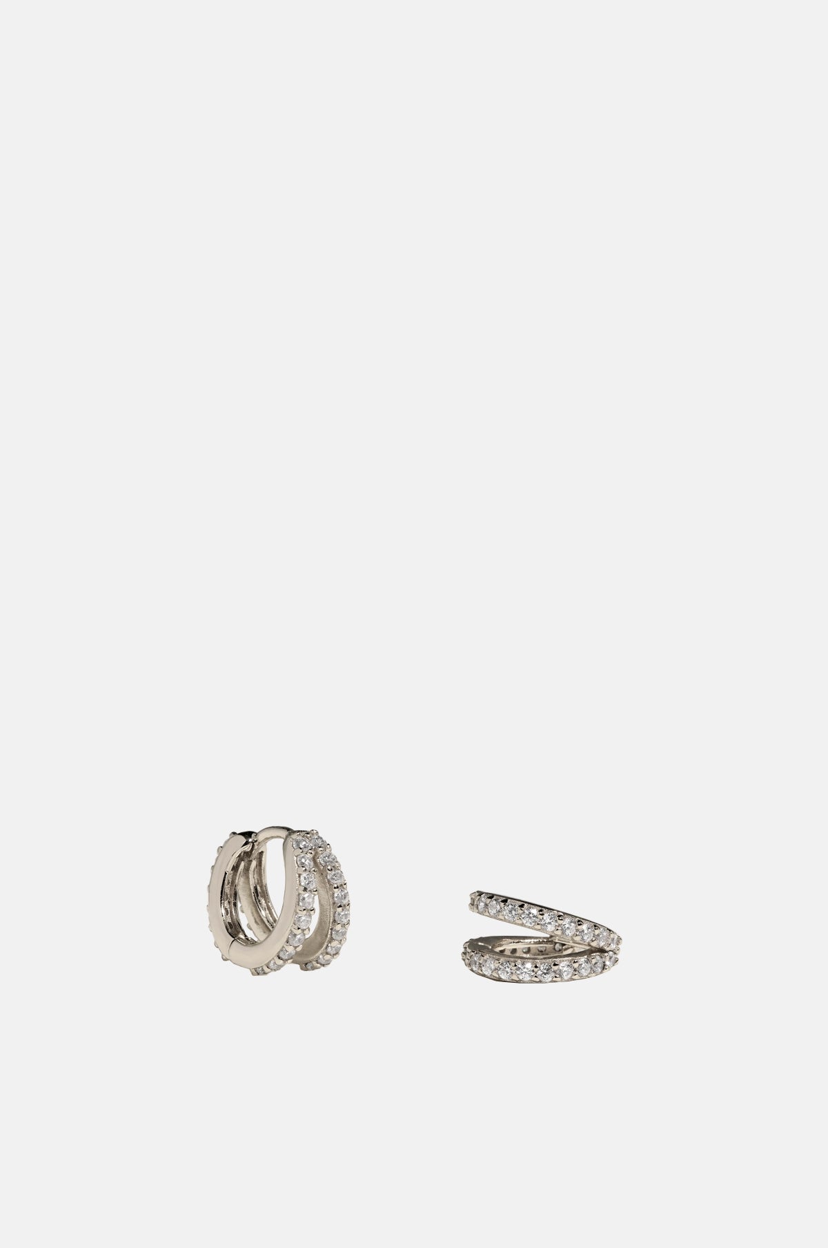 Illusion Crystal Huggies in Silver
