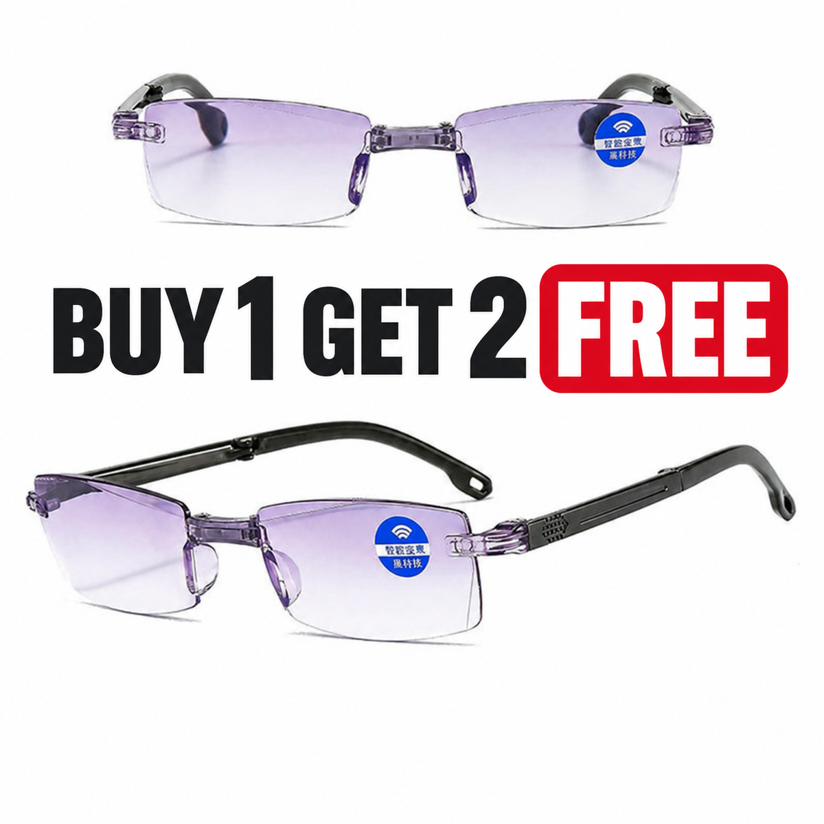 VisionFold Pro™ – Folding Adaptive Power Reading Glasses | +0.5 to +2.5 | Mobile & Reading Glasses | Buy 1 Get 2 Free