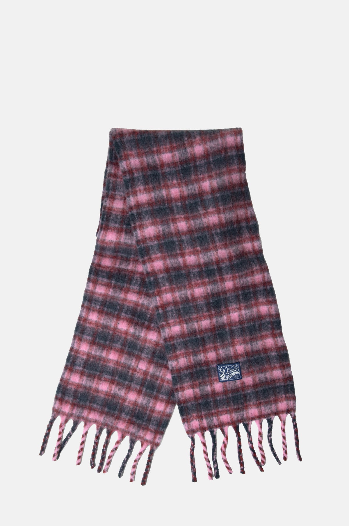 Brushed Fluffy Scarf Magenta Check