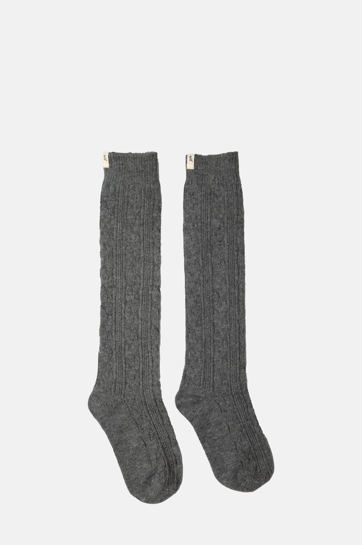 Cable Knit Long Cosy Sock Grey