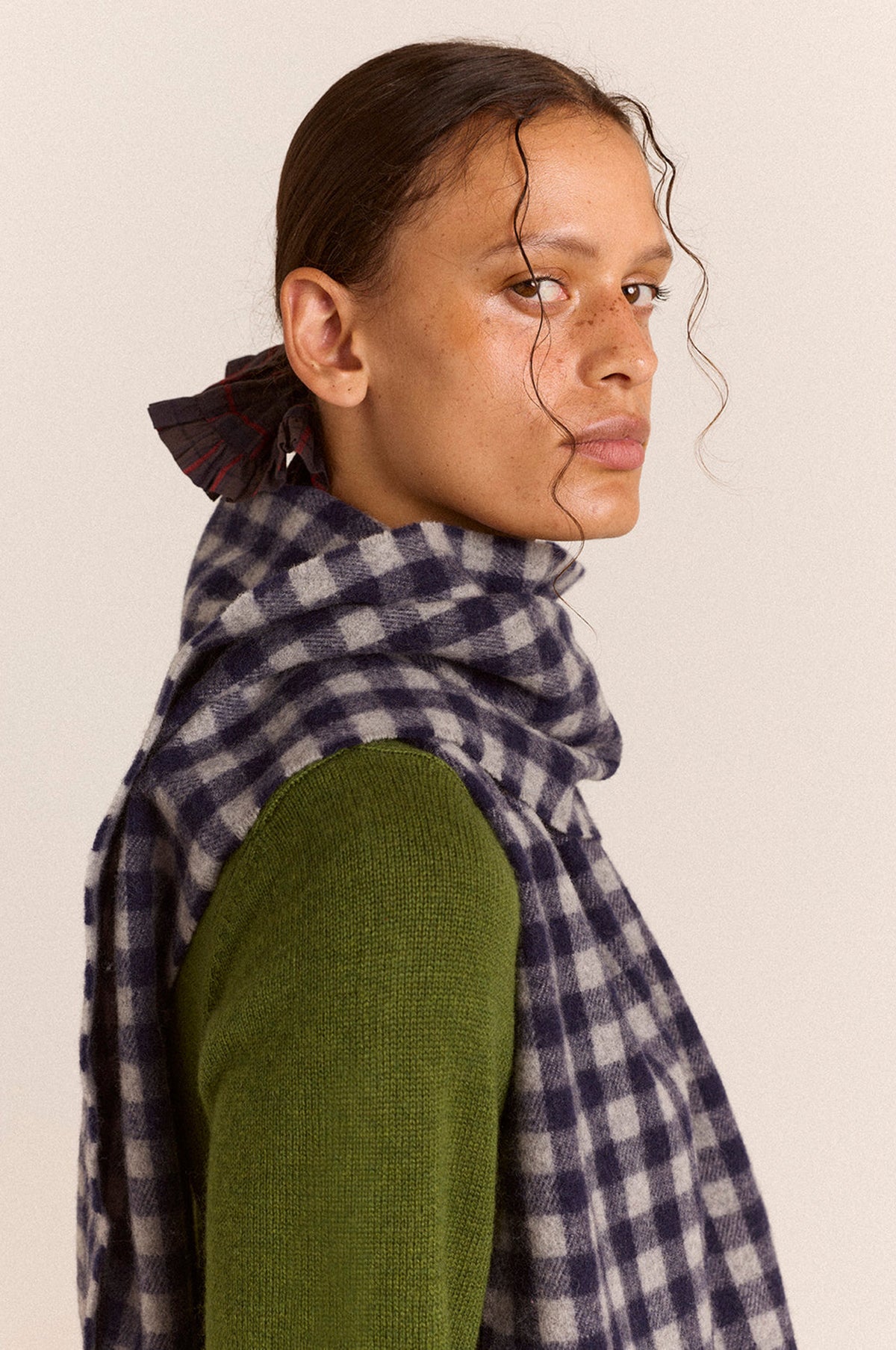 Wool Scarf Willow Gingham