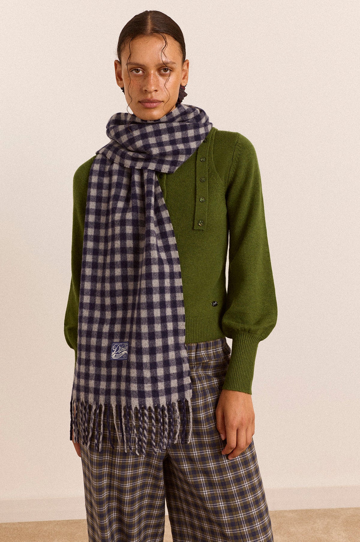 Wool Scarf Willow Gingham
