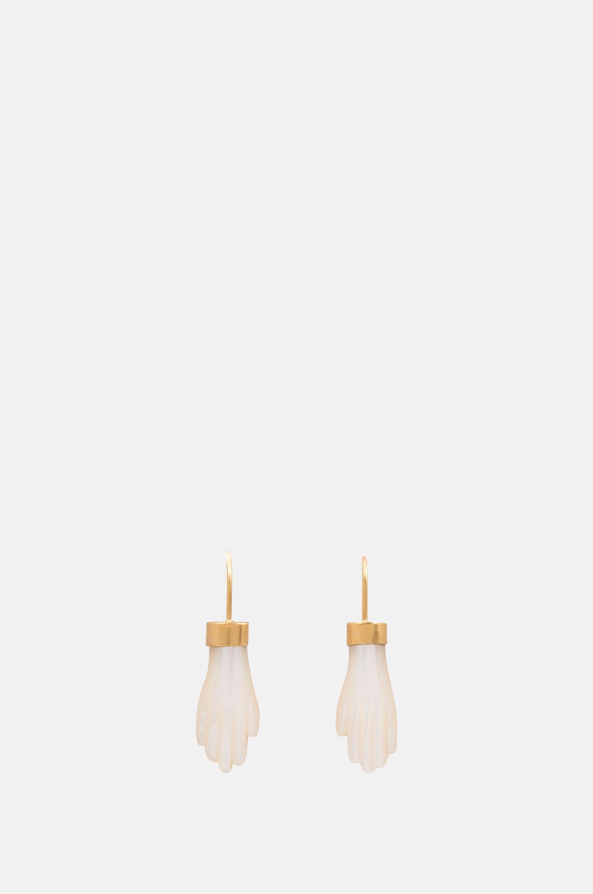 Pearl White Hand Hook Earrings