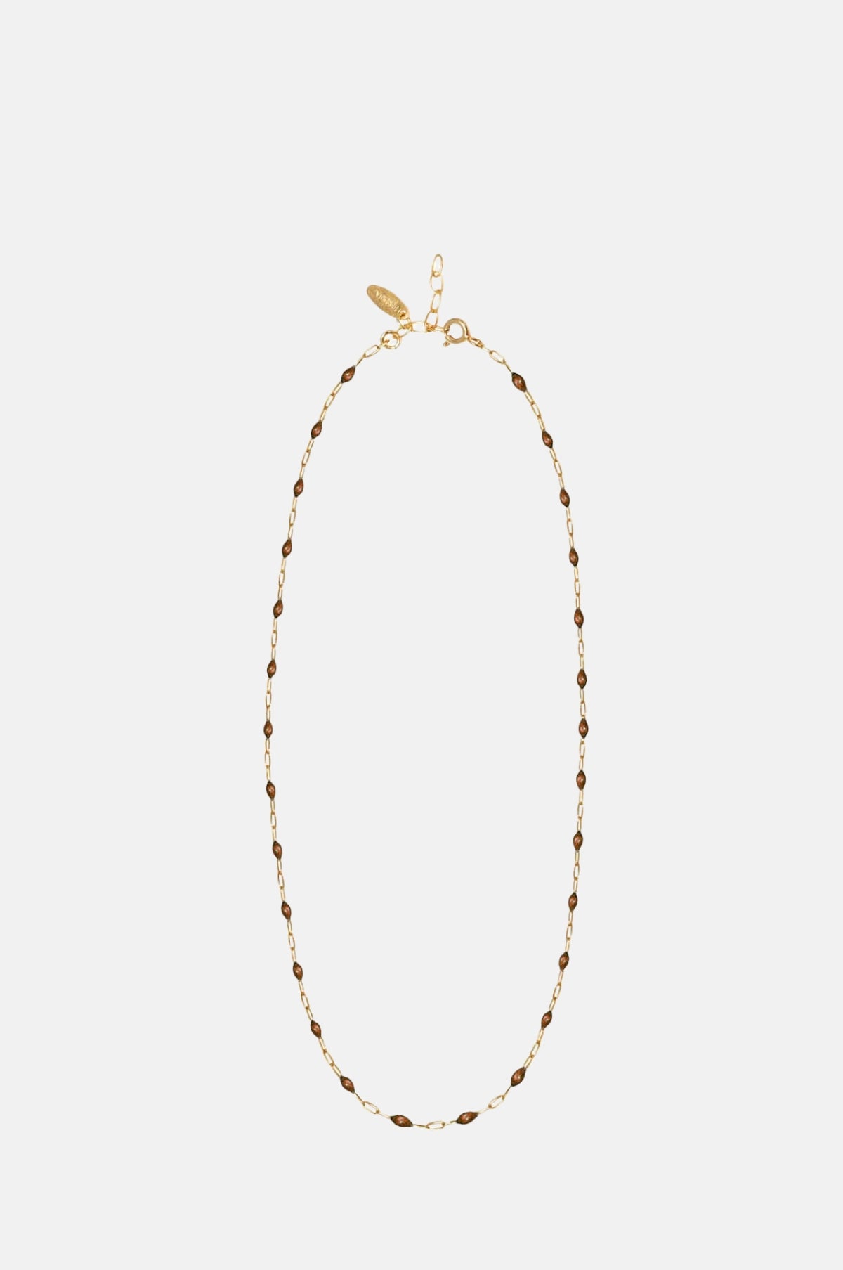 Bronze Enamel Chain Necklace 85cm
