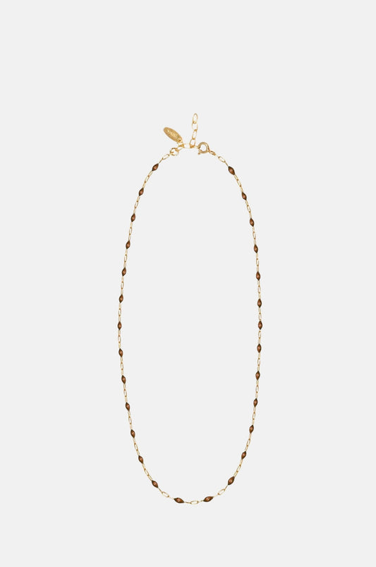 Bronze Enamel Chain Necklace 85cm