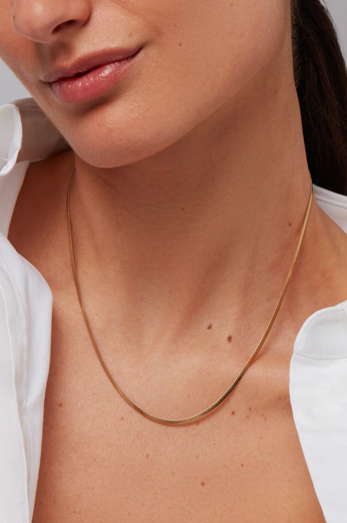 Zeina Slim Gold Chain Necklace