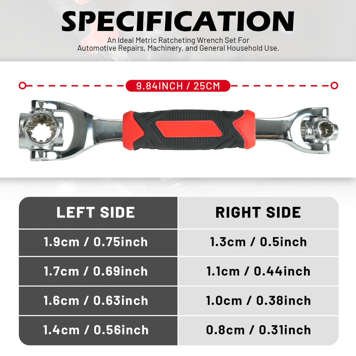 Universal Wrench 52 in 1 Socket Wrench Multifunction Wrenches Tool with 360° Rotating Head