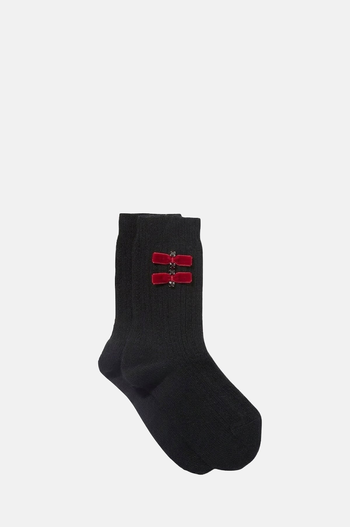 Vivaldi Wool Socks Black Red Velvet