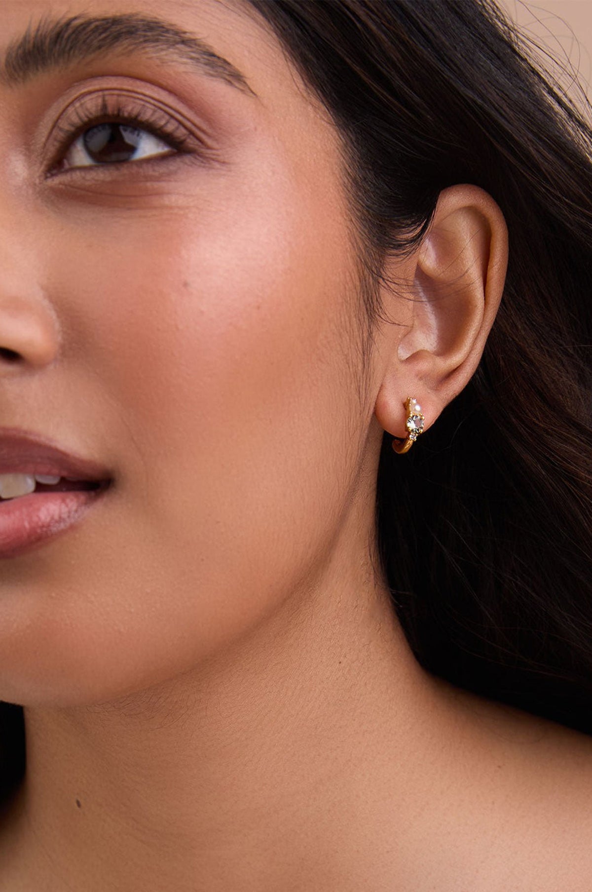 Oliver Gold/Green Hoop Earrings