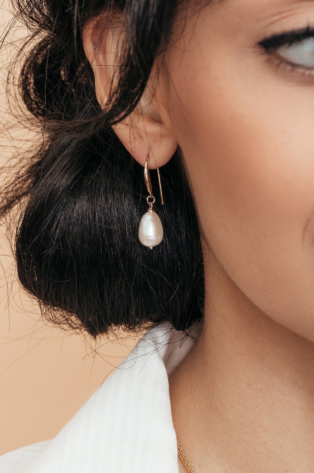 Prado Pearl Gold Drop Earrings